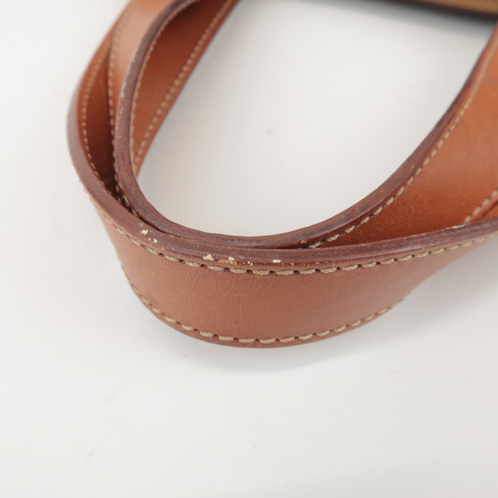 CELINE Macadam PVC Coated Canvas Leather Hand Bag Tote Bag Brown