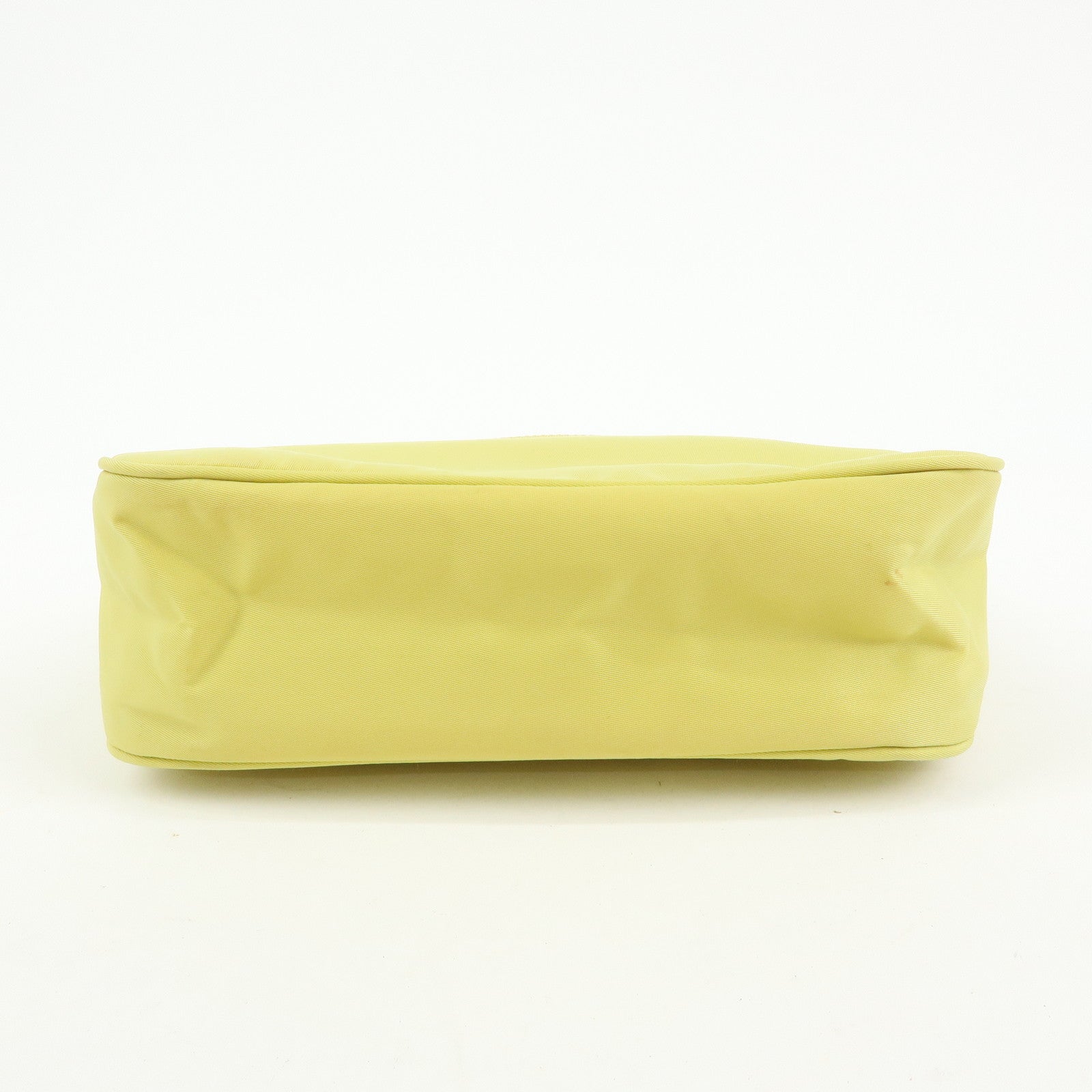 PRADA Triangle Logo Nylon Mini Hand Bag Pouch Yellow
