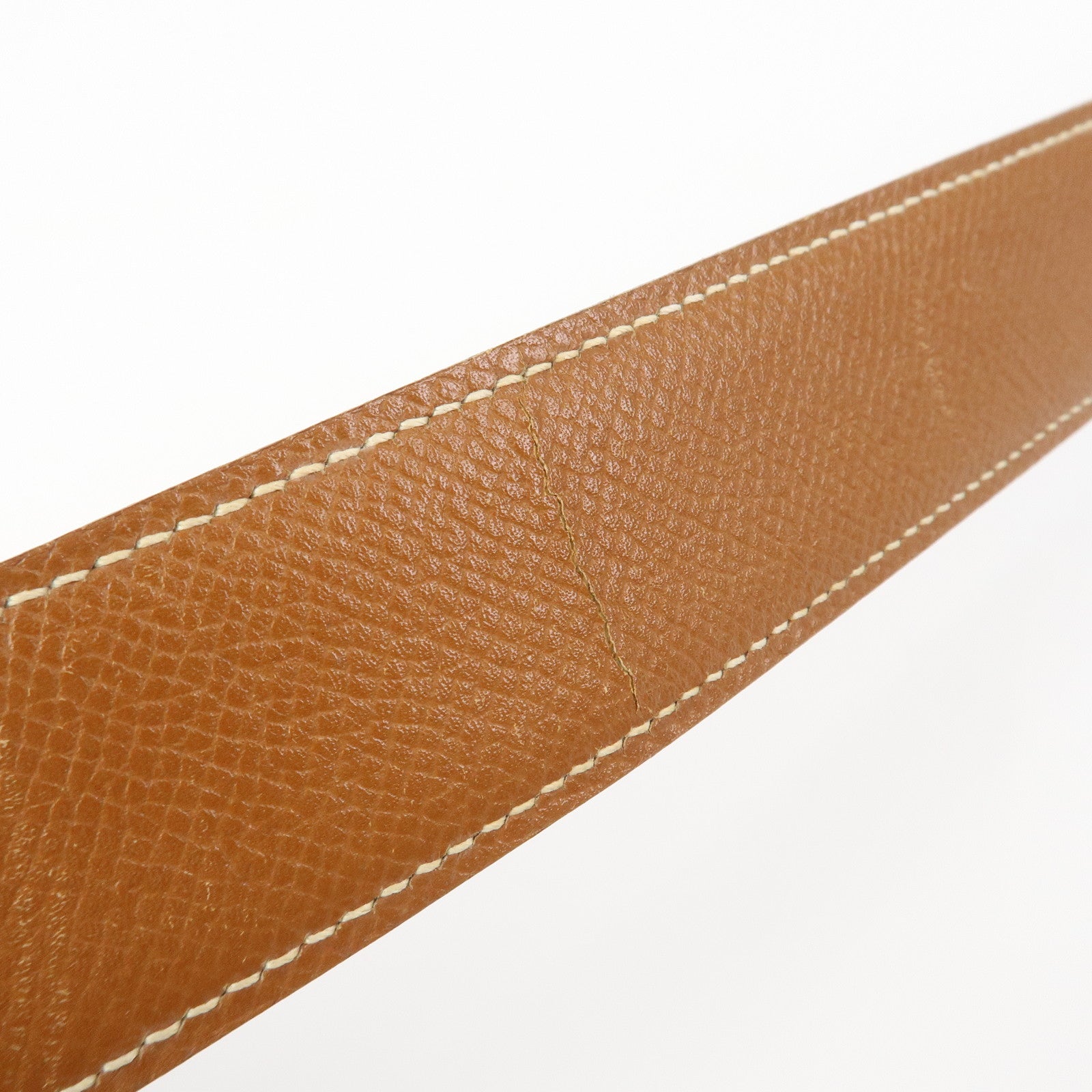HERMES Leather H Buckle Reversible Constance Belt C Stamped