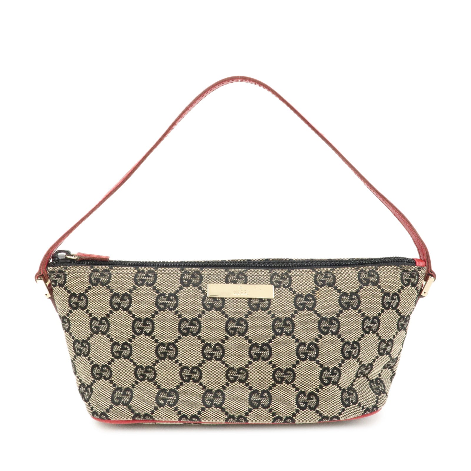 GUCCI Boat Bag GG Monogram Canvas Pouch Hand Bag 039.1103