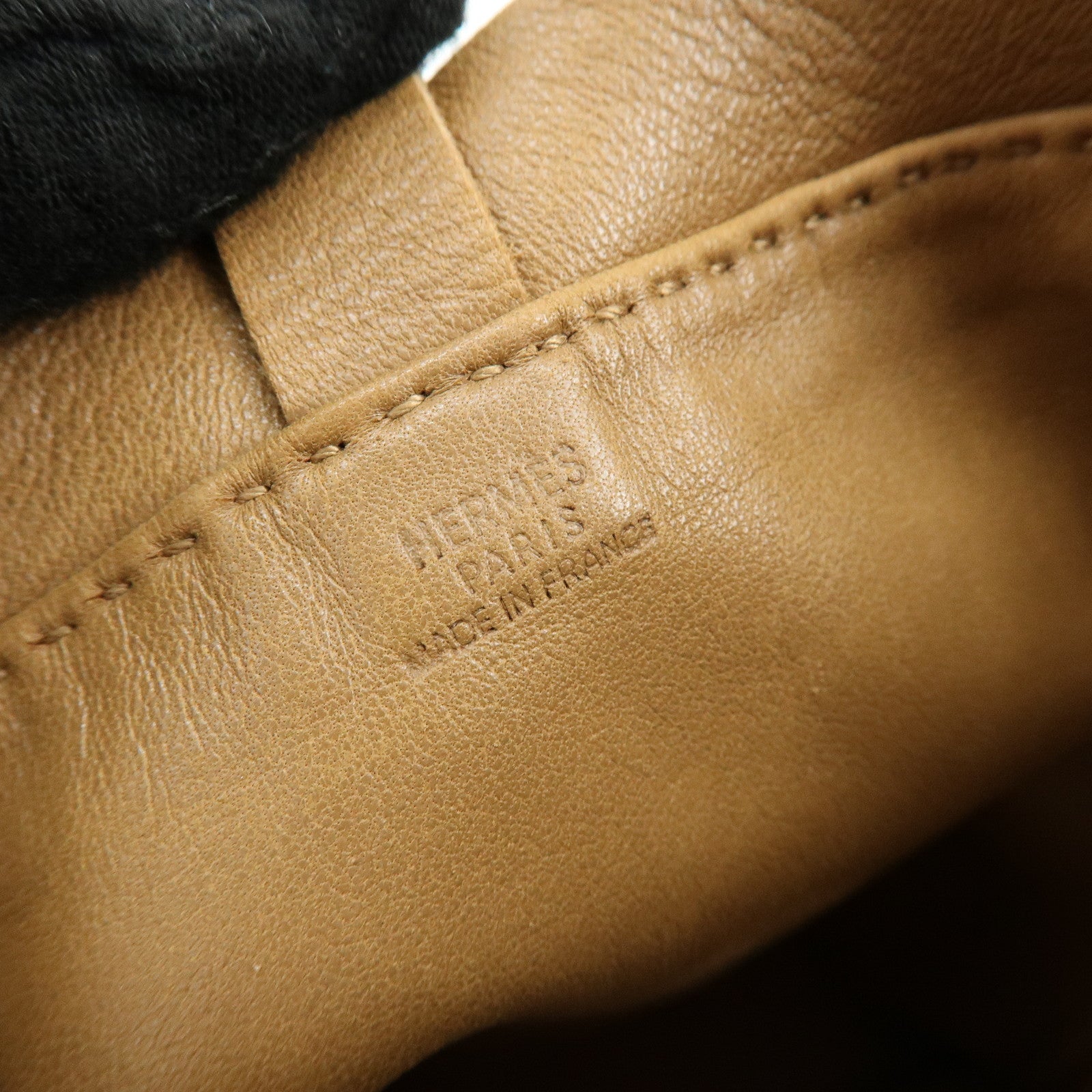 HERMES Leather Clou de Selle Shoulder Bag Crossbody Bag Brown