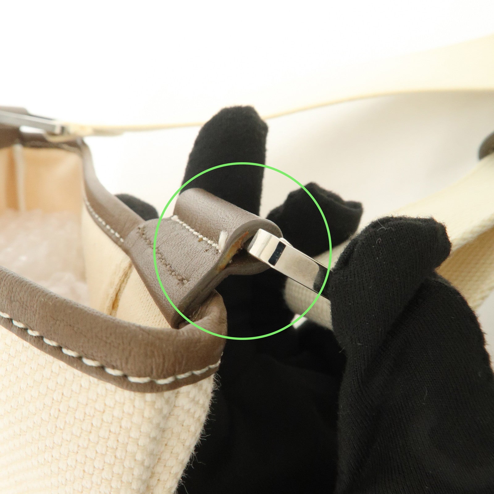 LOEWE Anagram Canvas Leather Shoulder Bag Crossbody Bag Beige