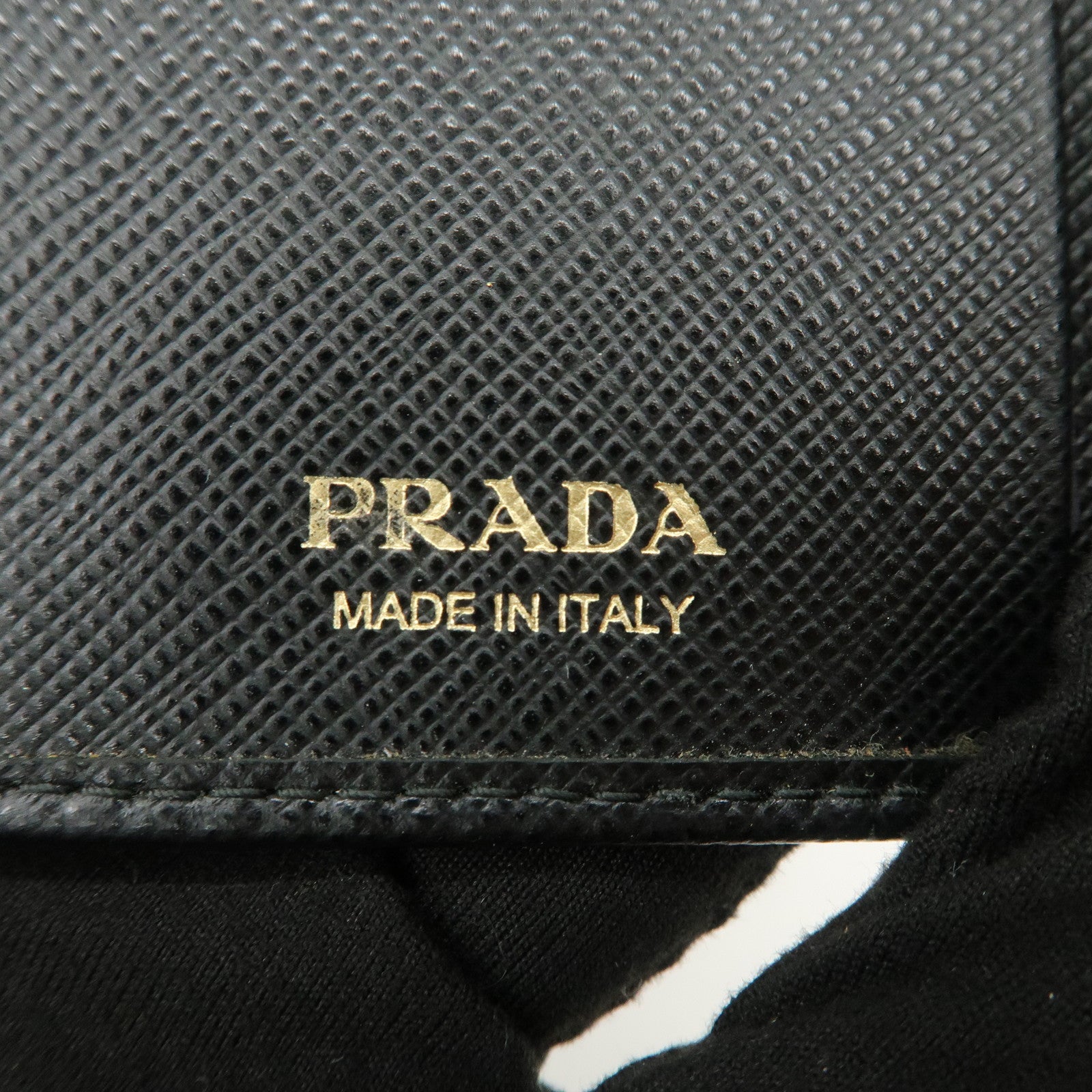 PRADA Logo Leather Set Of 2 Key Chains Black Beige 1PG222/1PG004