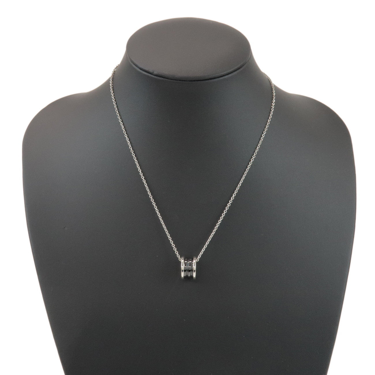 BVLGARI B-Zero1 SavetheChildren Necklace SV925 Ceramic Silver Black