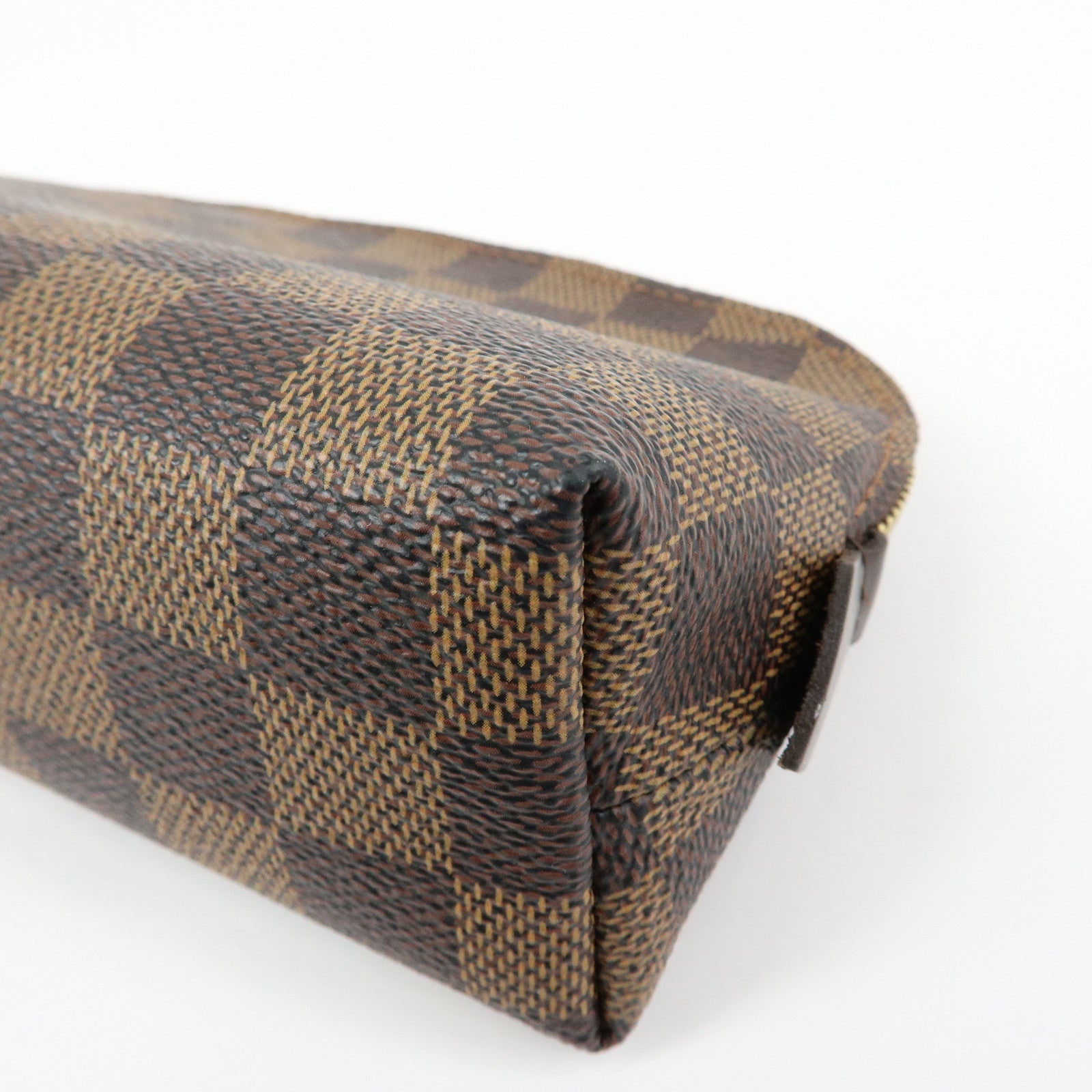Louis Vuitton Damier Ebene Pochette Cosmetic PM Pouch Brown N47516
