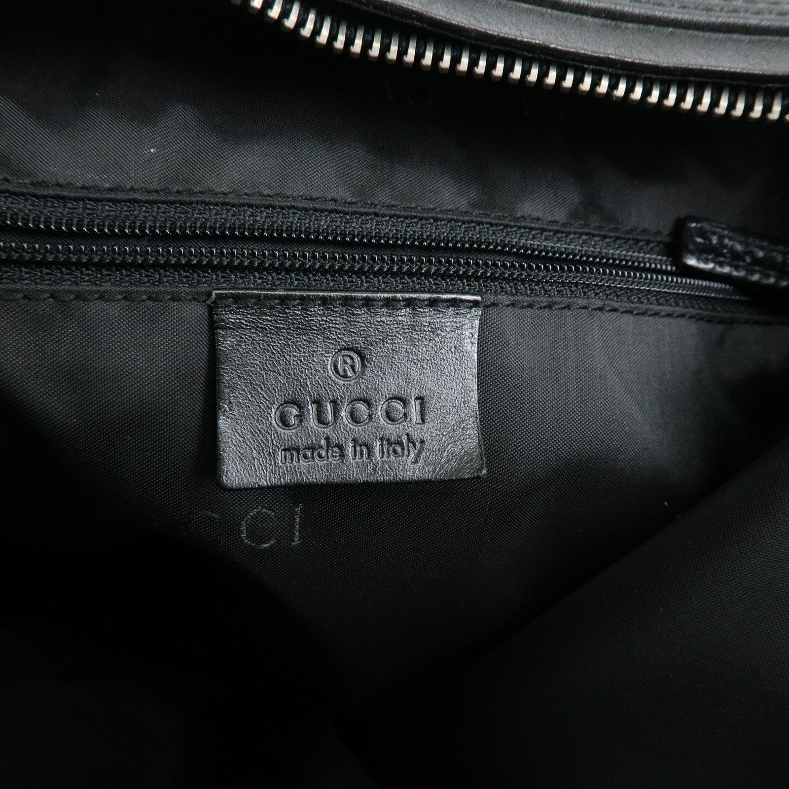 GUCCI Leather Shoulder Bag Hand Bag Tote Bag Black 001・3770