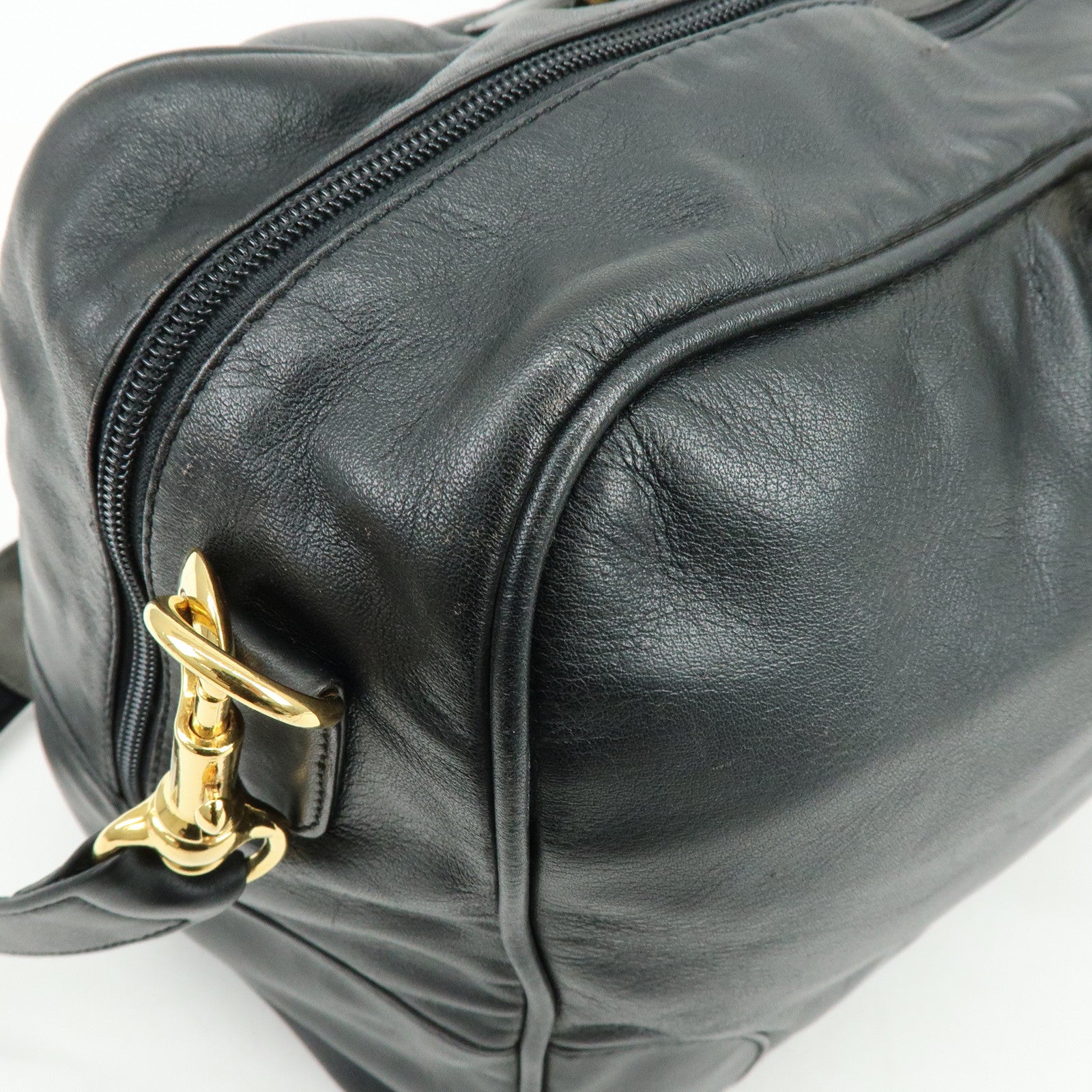 LOEWE Anagram Calf Leather 2Way Bag Boston Bag Black