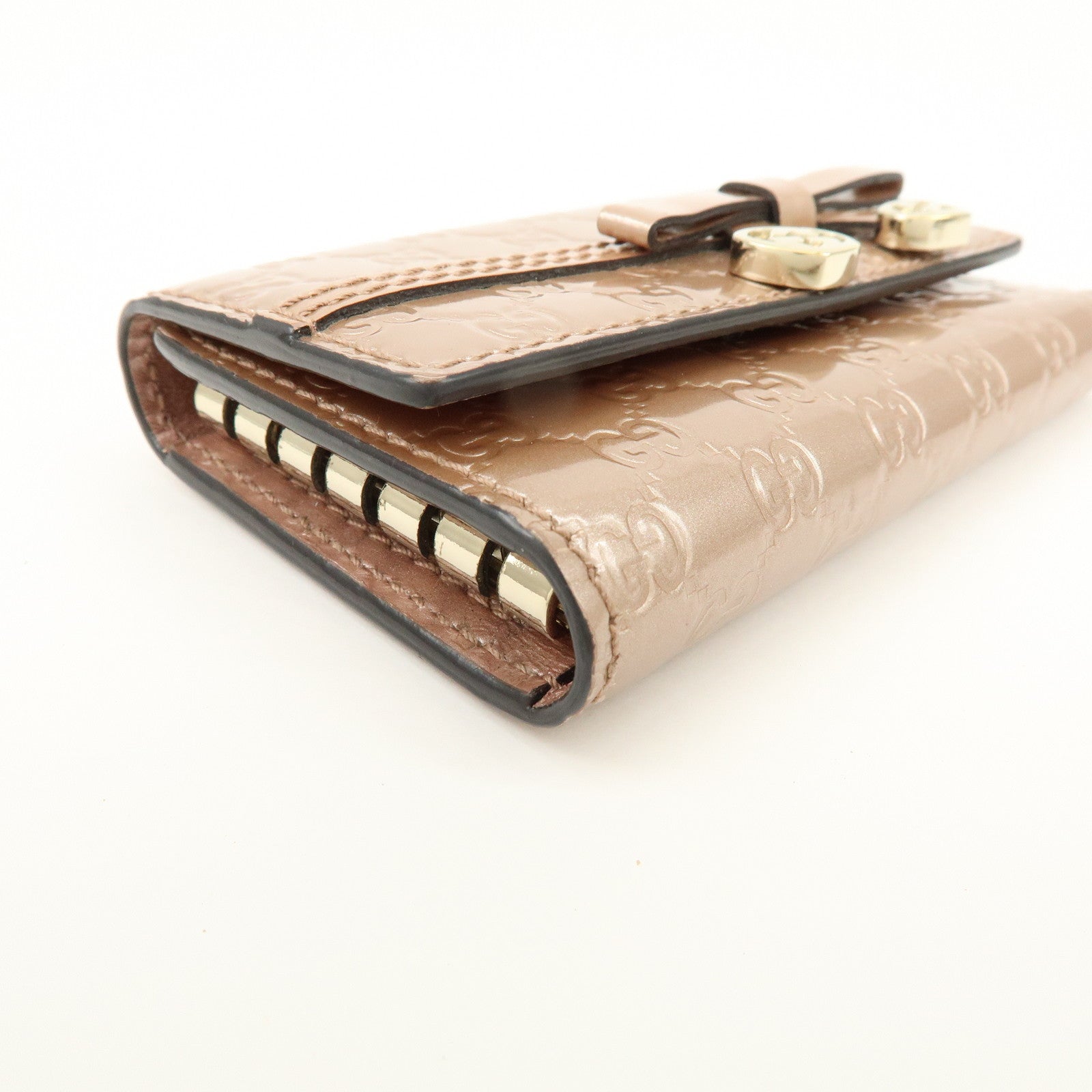 GUCCI Interlocking G Lovely Heart Guccissima Leather KeyCase 322322