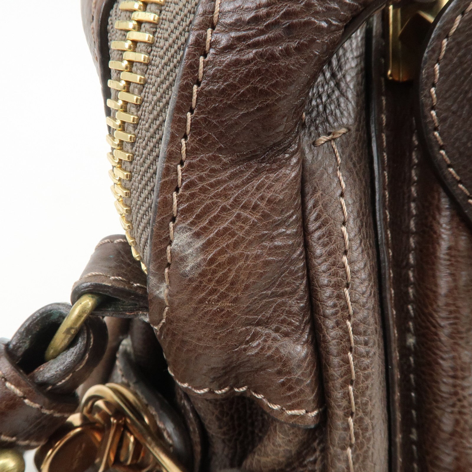 Chloe Paraty Leather 2Way Bag Hand Bag Shoulder Bag Dark Brown