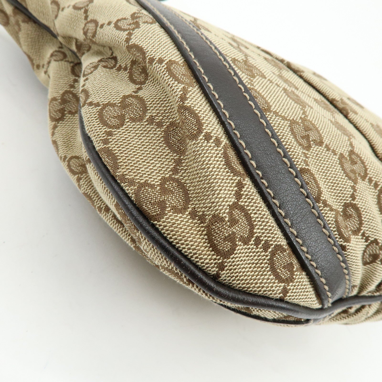 GUCCI Abbey GG Canvas Leather Shoulder Crossbody Bag Brown 203257