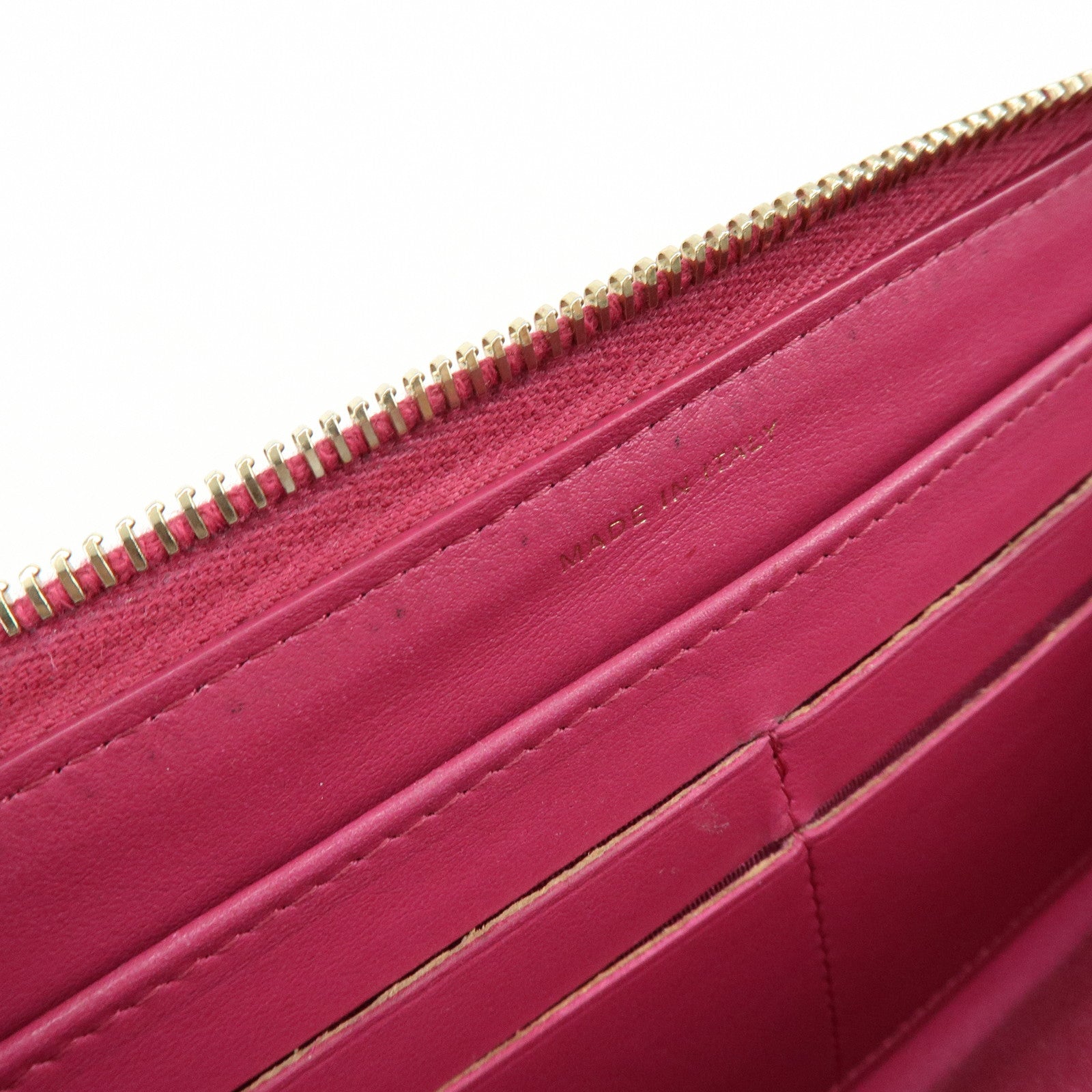 CHANEL Camellia No.5 COCO Mark Calf Leather Zippy Long Wallet Pink