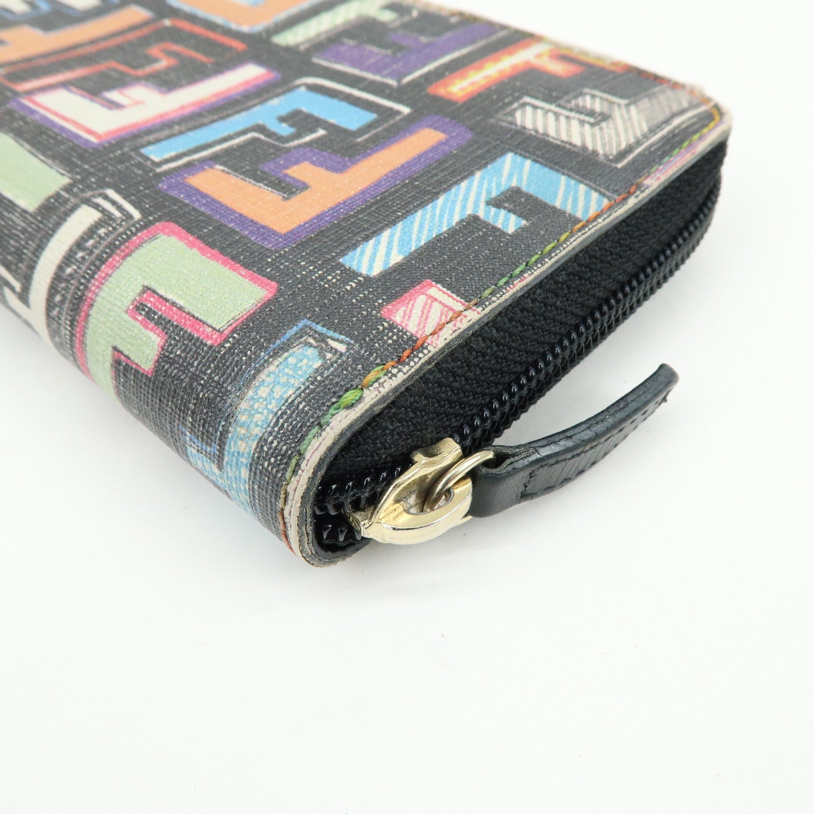 FENDI Zucchino PVC Coated Canvas Long Wallet Multicolor 8M0024