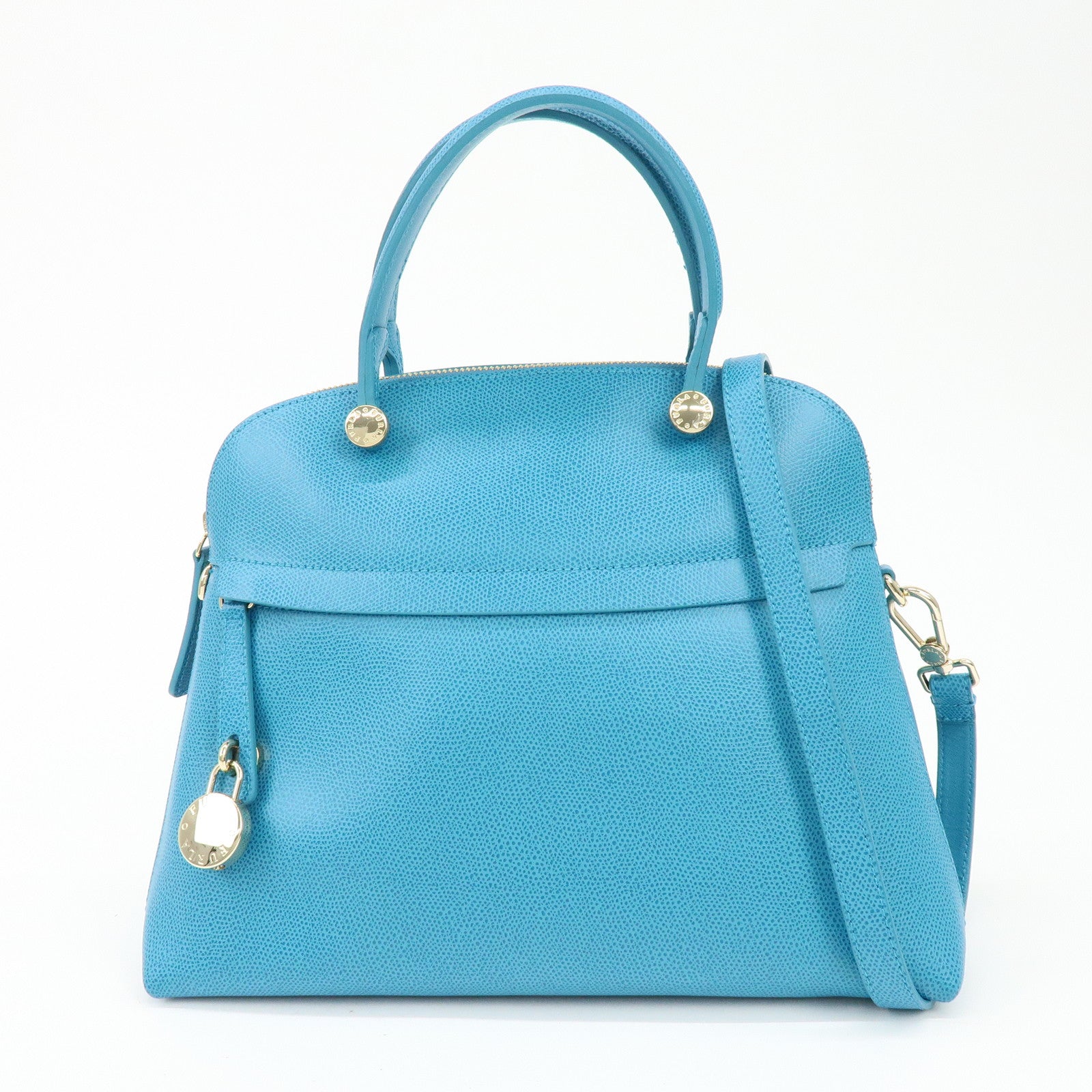 FURLA Set of 2 Leather 2Way Bag Hand Bag Shoulder Bag Black Blue