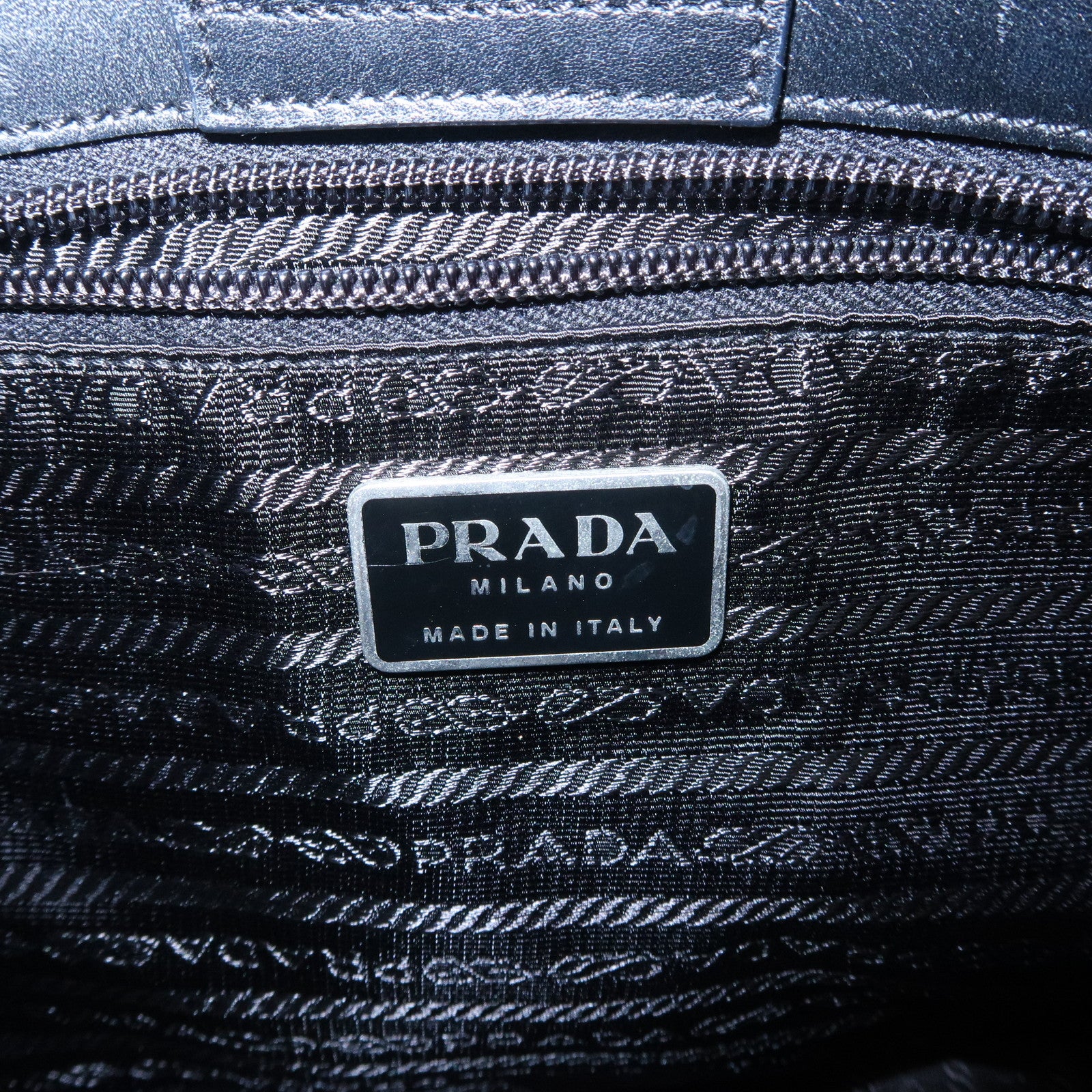 PRADA Logo Leather Shoulder Bag Crossbody Bag Black