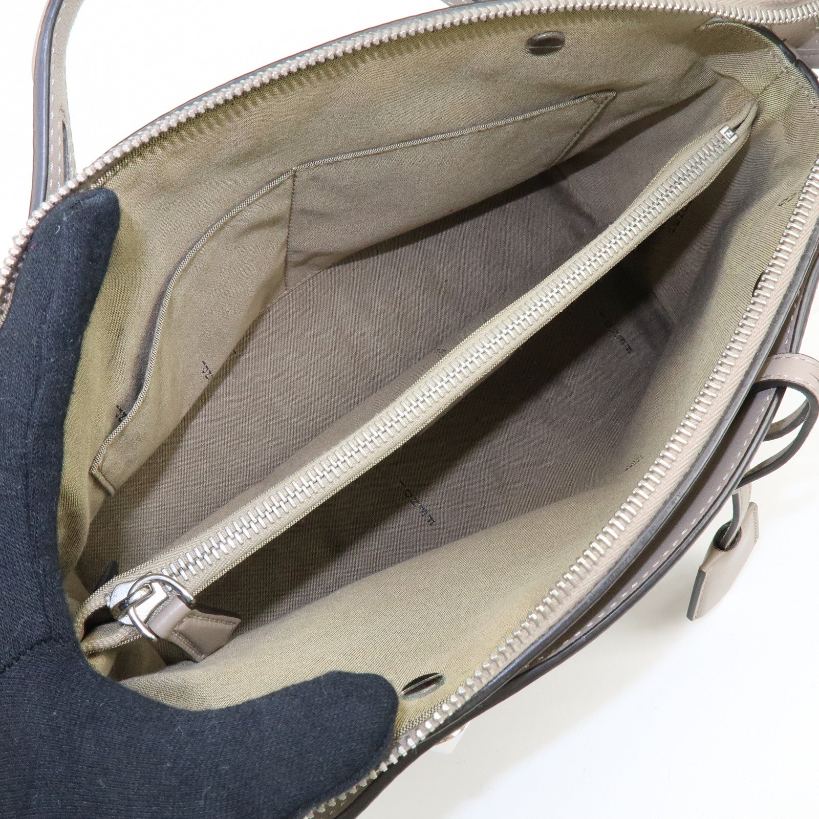 FENDI BY THE WAY Medium Leather 2Way Hand Bag Greige 8BL124