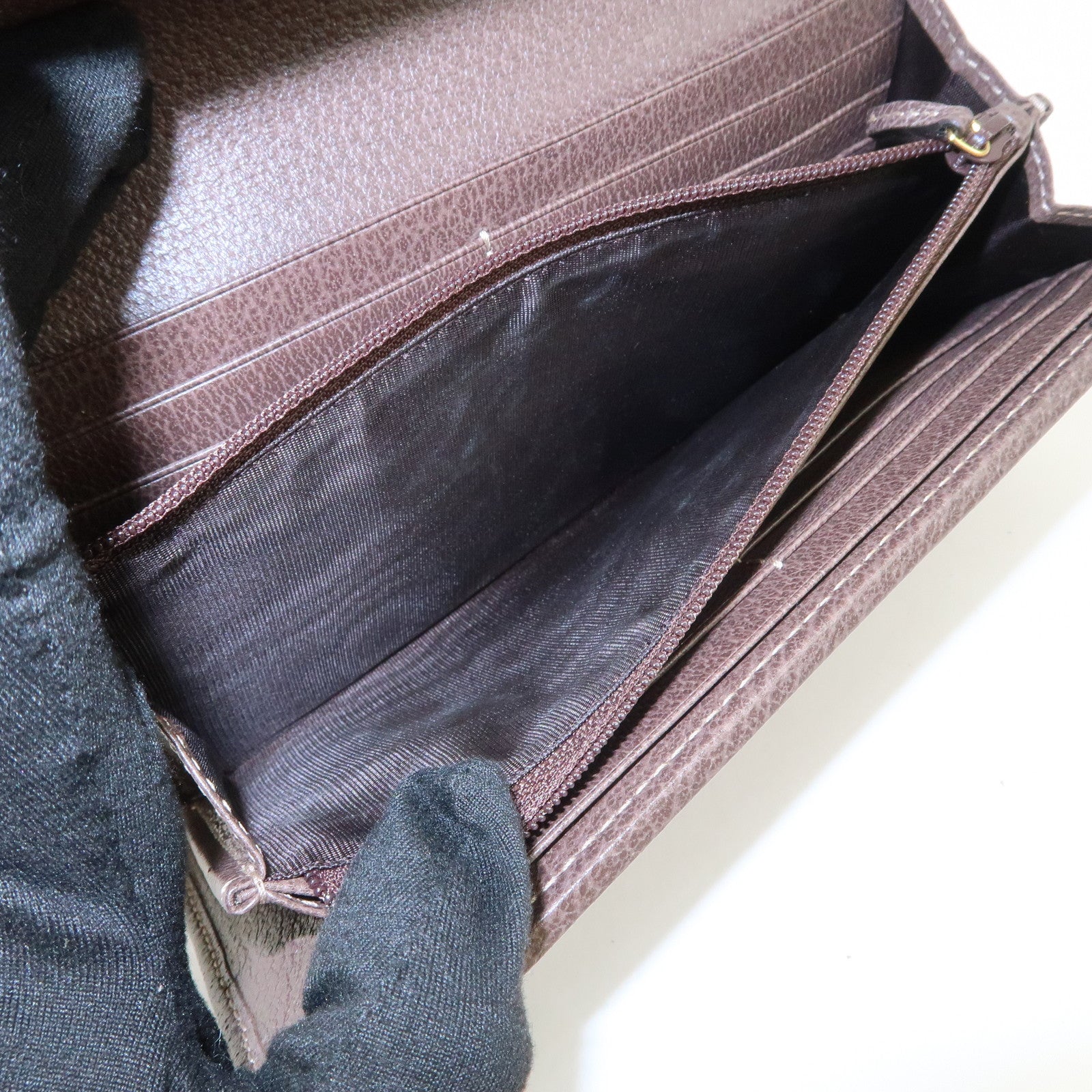 GUCCI Ophidia GG Supreme WOC Chain Wallet Long Wallet Brown 546592