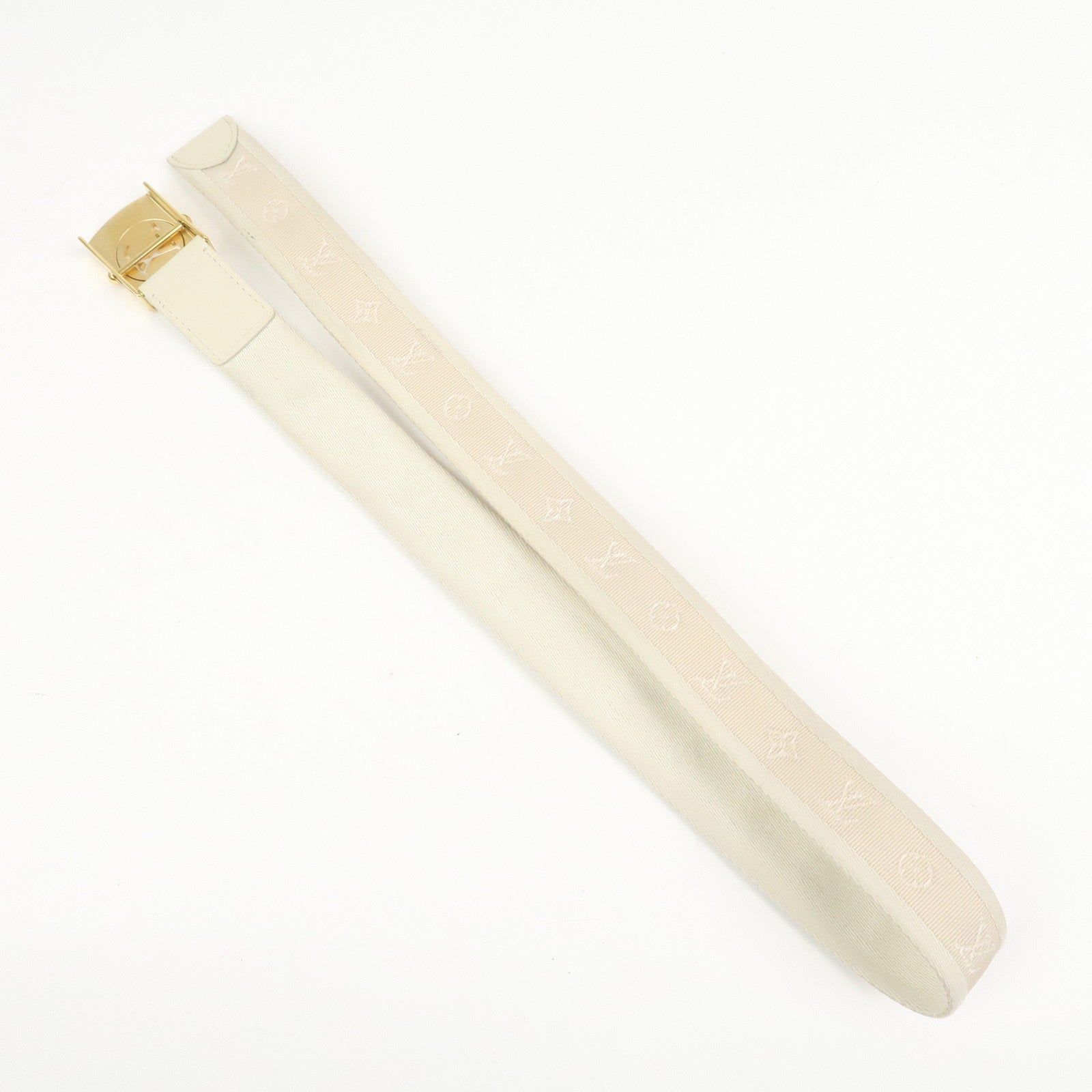 Louis Vuitton Ceinture Fortune Cotton Metal Belt Ivory M6973