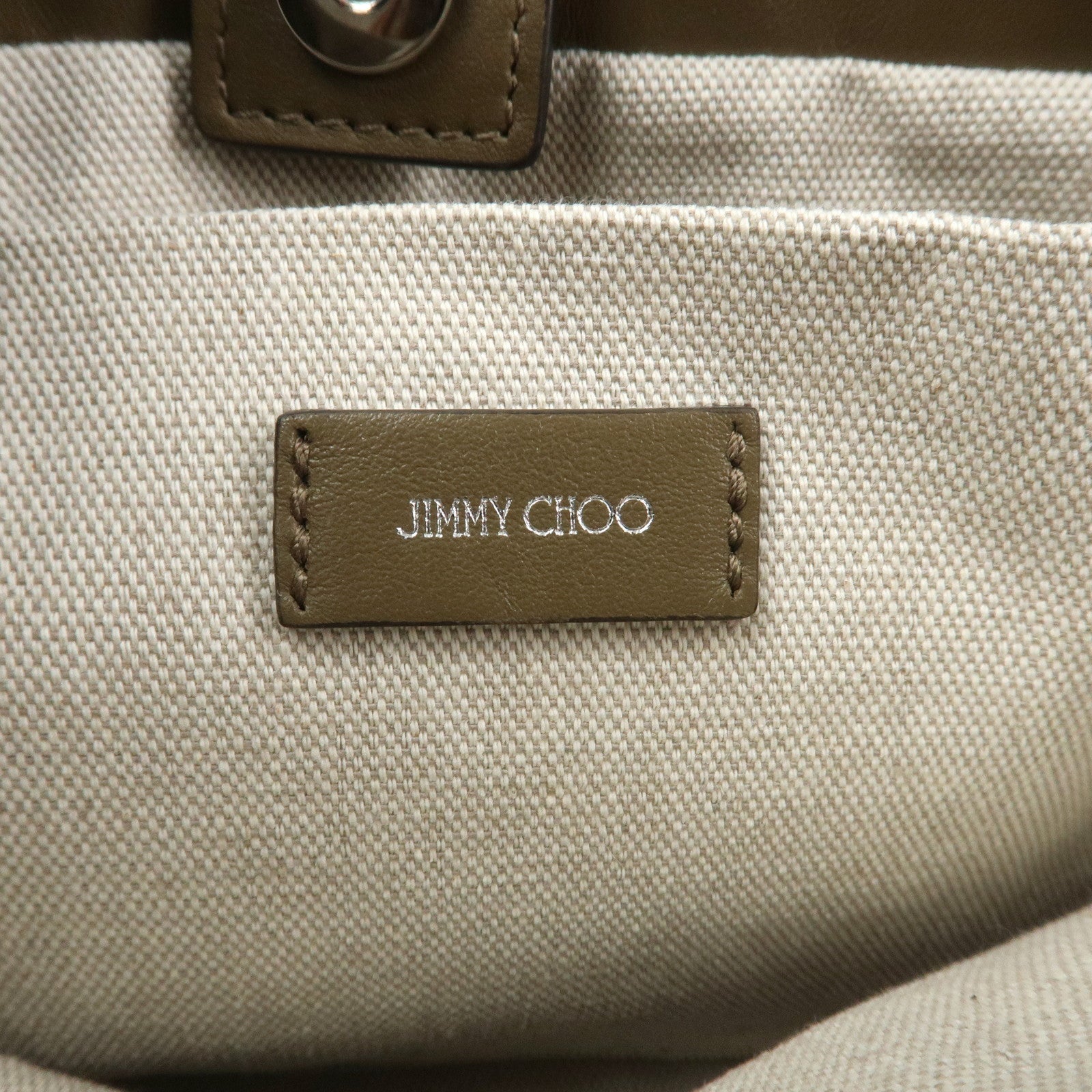 JIMMY CHOO Leather 2Way Bag Hand Bag Shoulder Bag Star Studs Brown