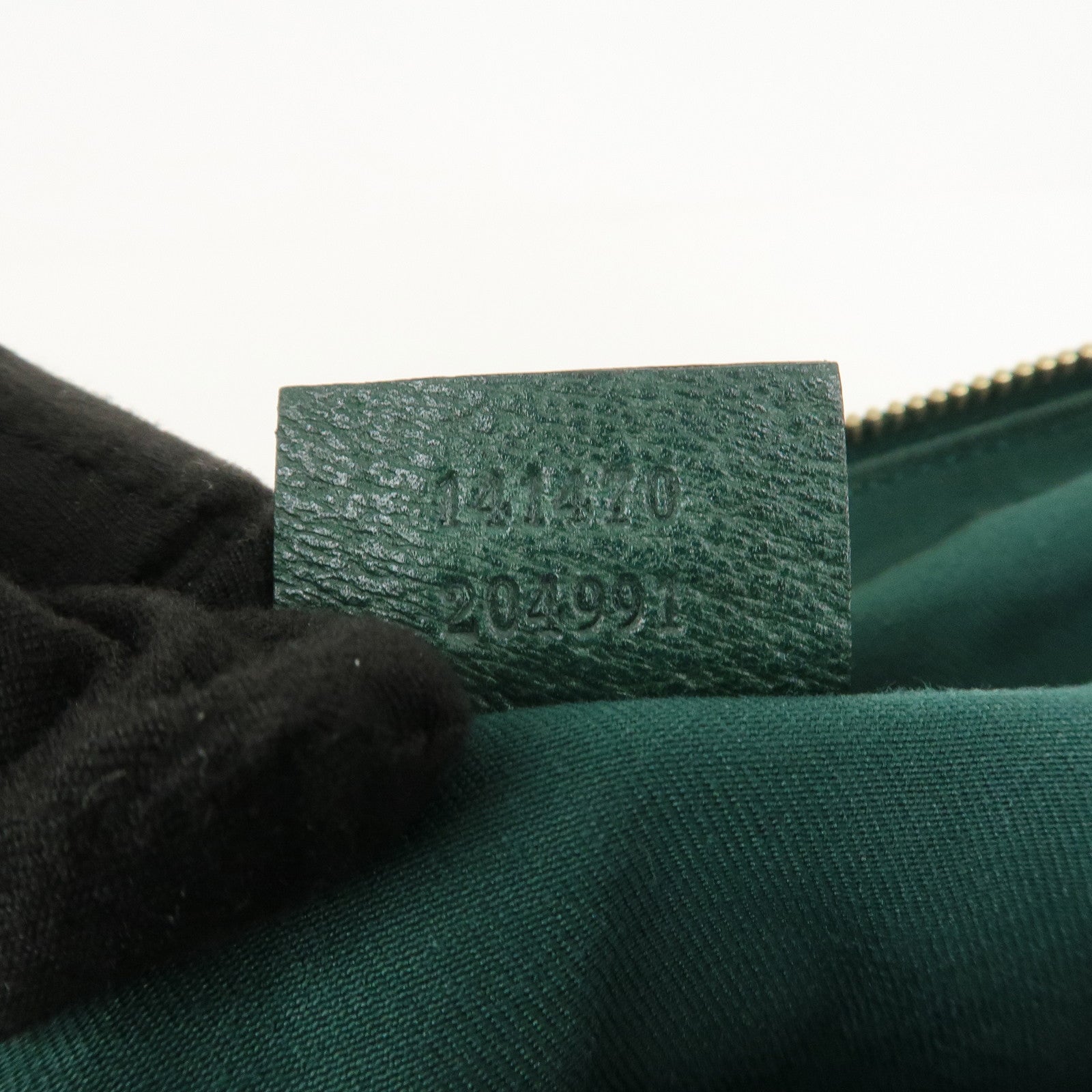 GUCCI Abbey GG Canvas Leather Tote Bag Beige Dark Green 141470