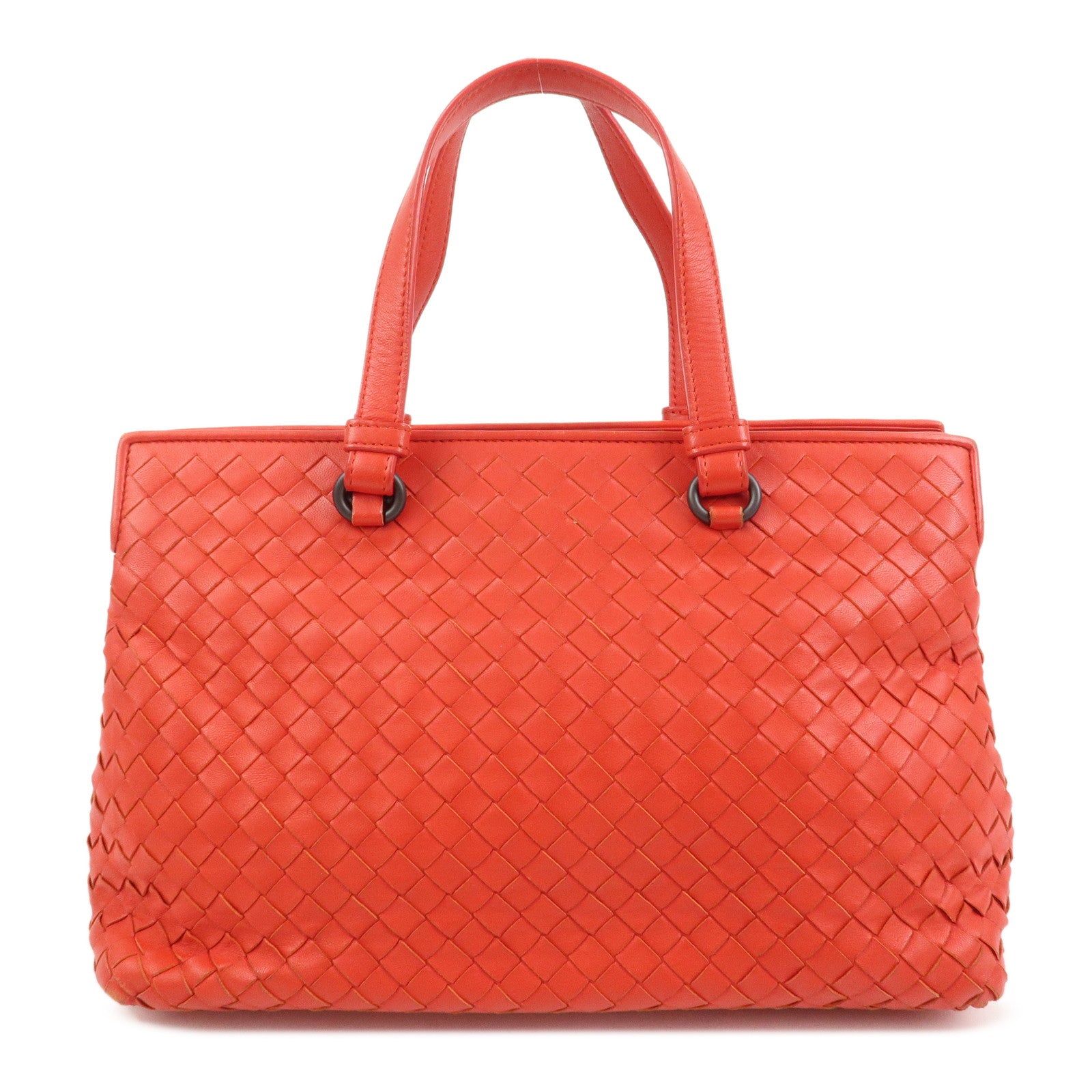 BOTTEGA VENETA Intrecciato Nappa Leather Hand Bag Red