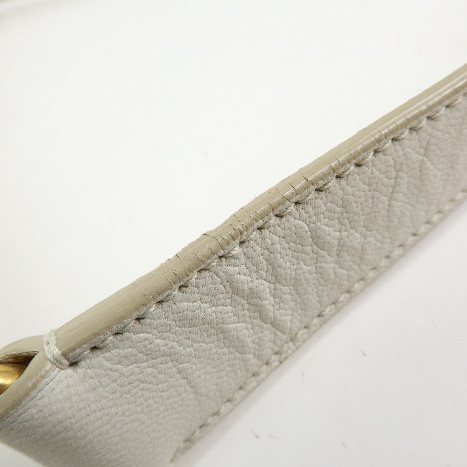 SAINT LAURENT PARIS YSL Ribbon Leather Shoulder Bag Ivory 151216