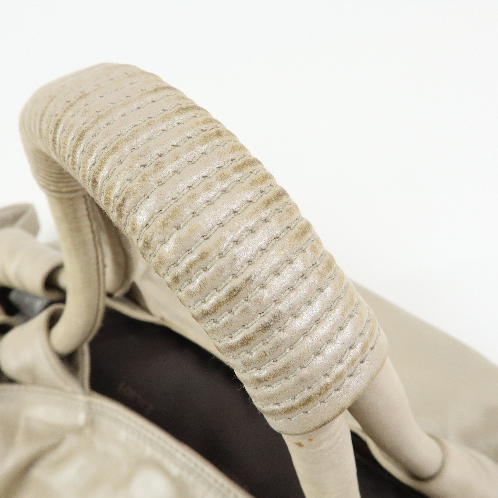 LOEWE Anagram Nappa Aire Leather Hand Bag Shoulder Bag Beige