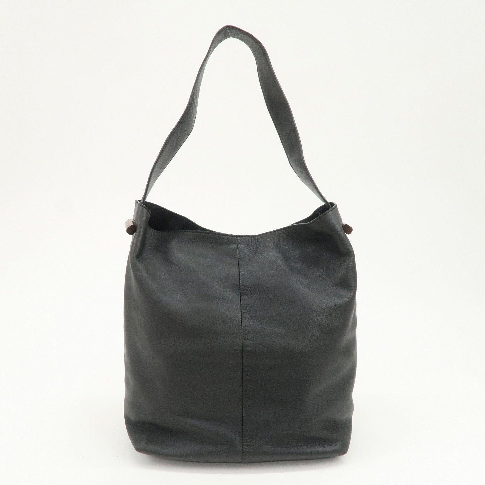 LOEWE Logo Leather Shoulder Bag Hand Bag Black