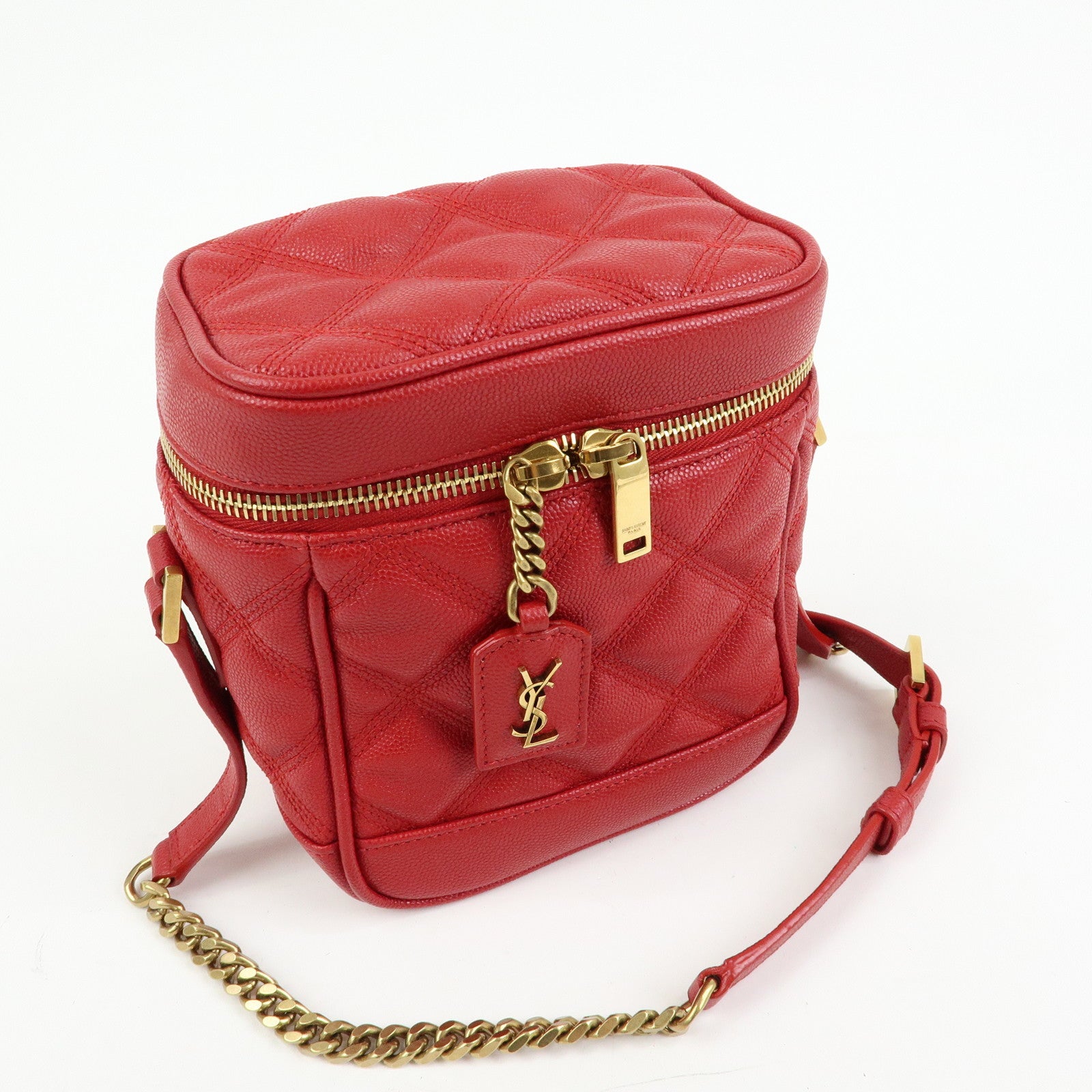 SAINT LAURENT PARIS Cassandra Embossed Leather Vanity Bag 649779