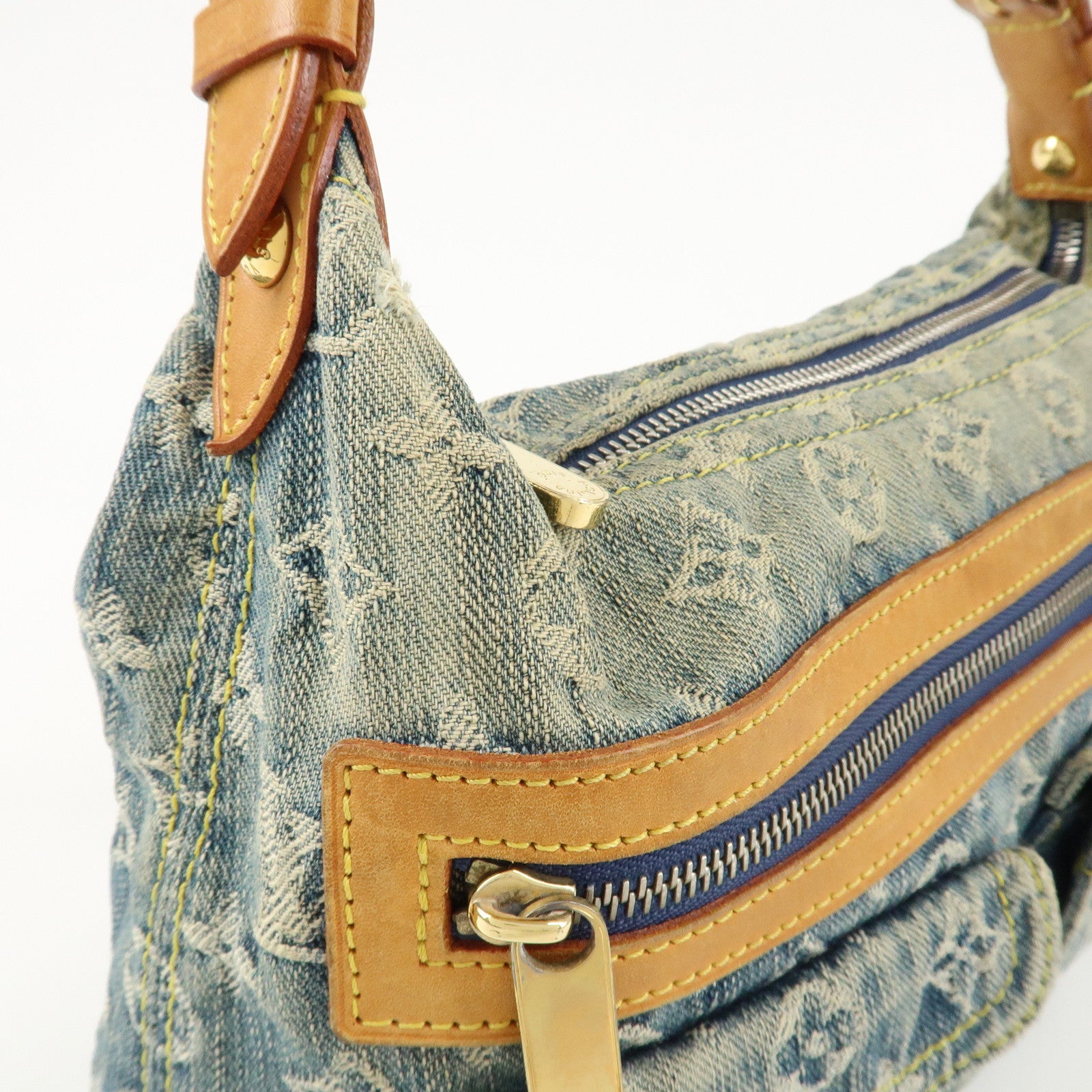 Louis Vuitton Monogram Denim Baggy PM 2Way Shoulder Bag Blue M95049 Used