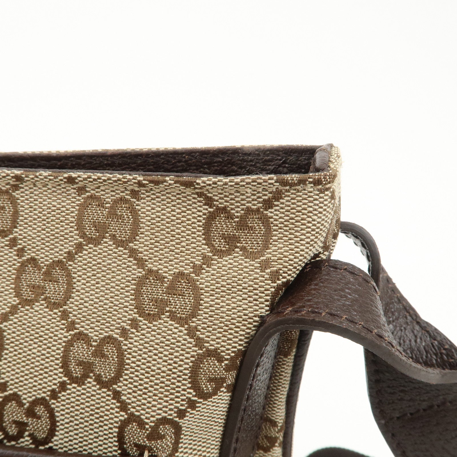 GUCCI GG Canvas Leather Shoulder Bag Crossbody Bag Beige 122793