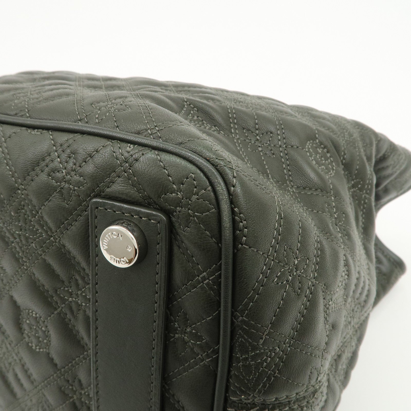 Louis Vuitton Monogram Antheia PM Leather Hand Bag Dark Green