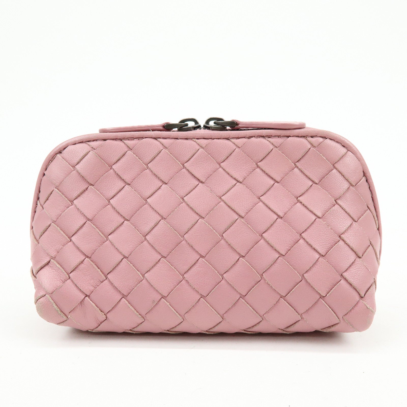 BOTTEGA VENETA Intrecciato Leather Pouch Cosmetic Pouch Pink