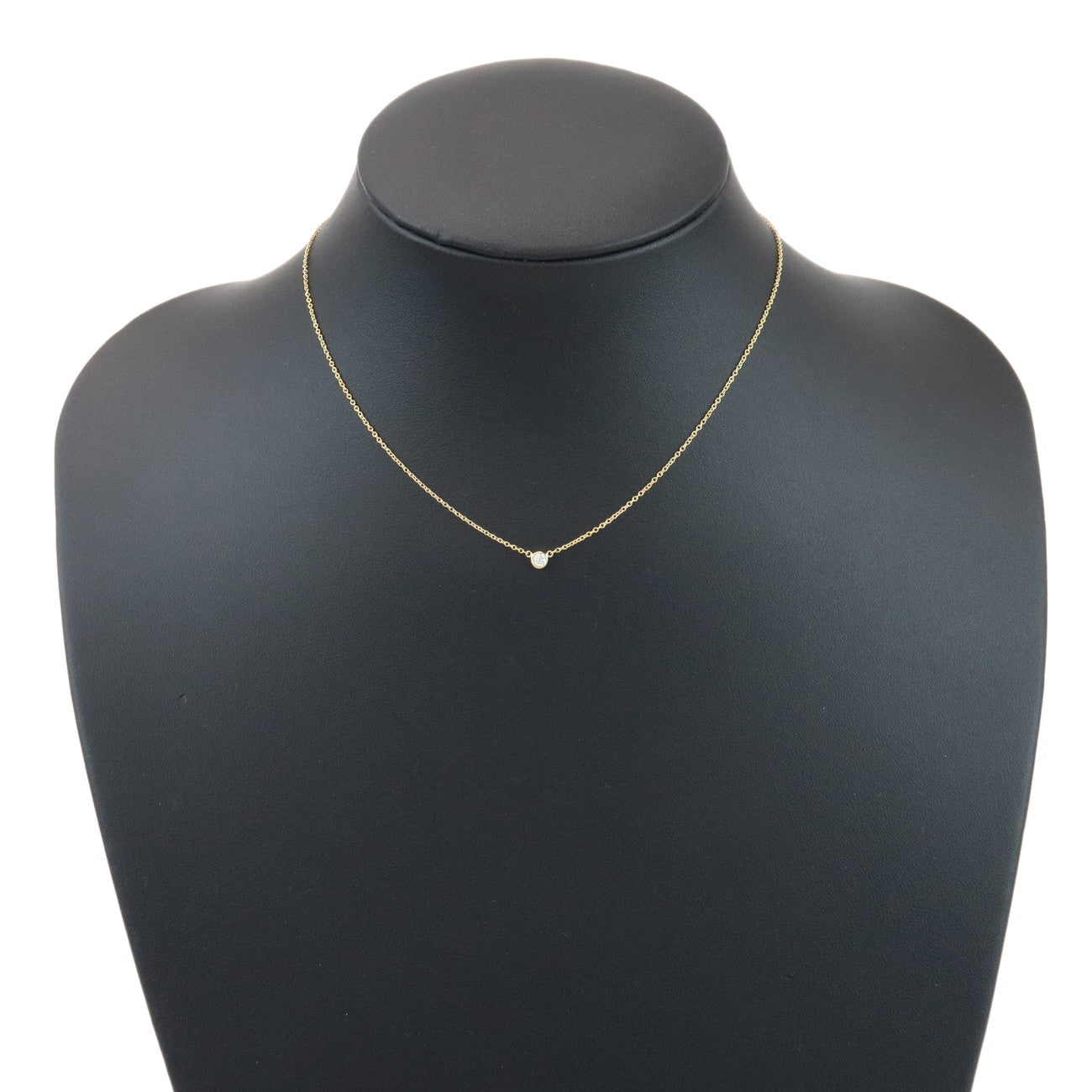Tiffany & Co By The Yard 1P Diamond Necklace 0.03ct K18YG 750YG