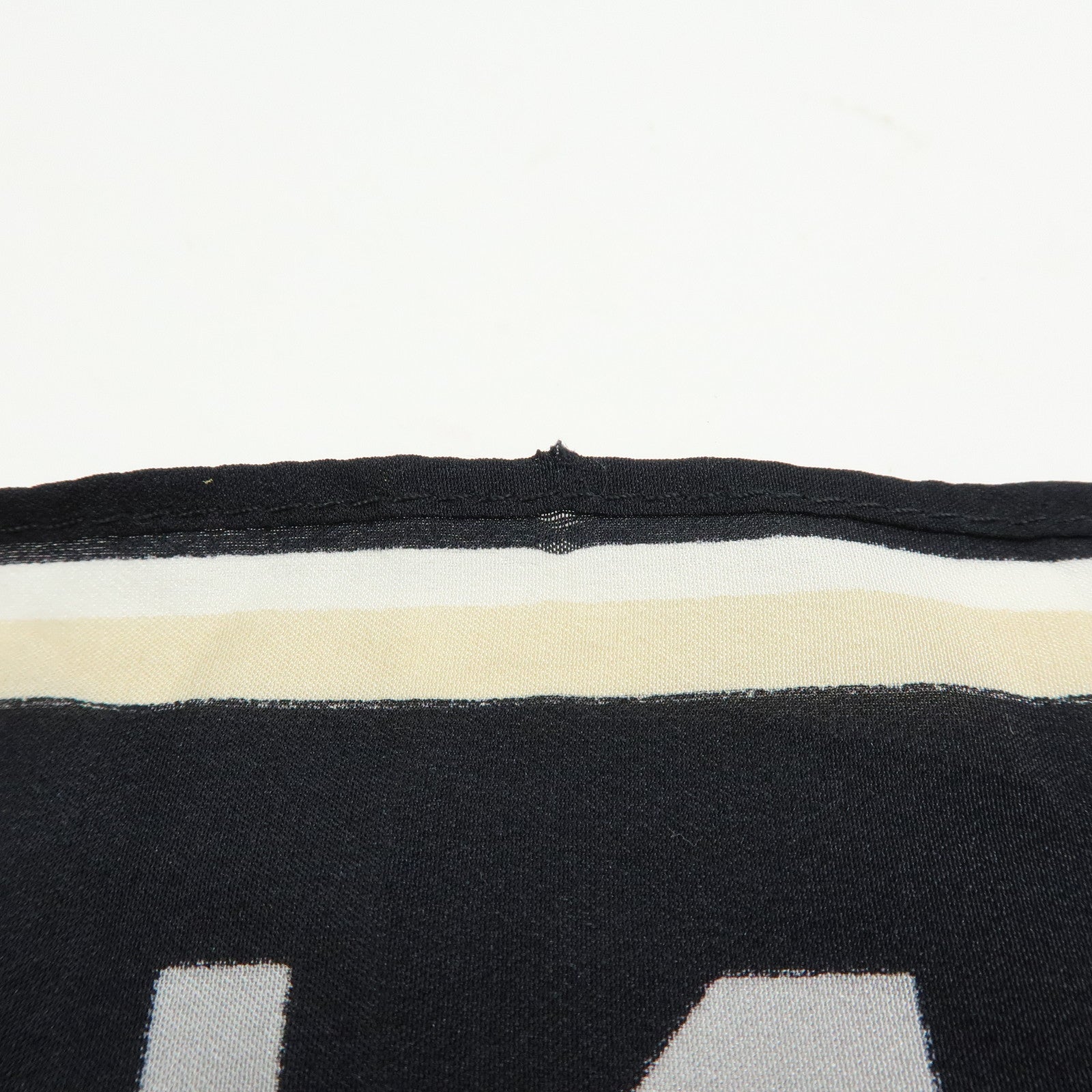 CHANEL COCO Mark Silk100% Train Scarf Shawl Black