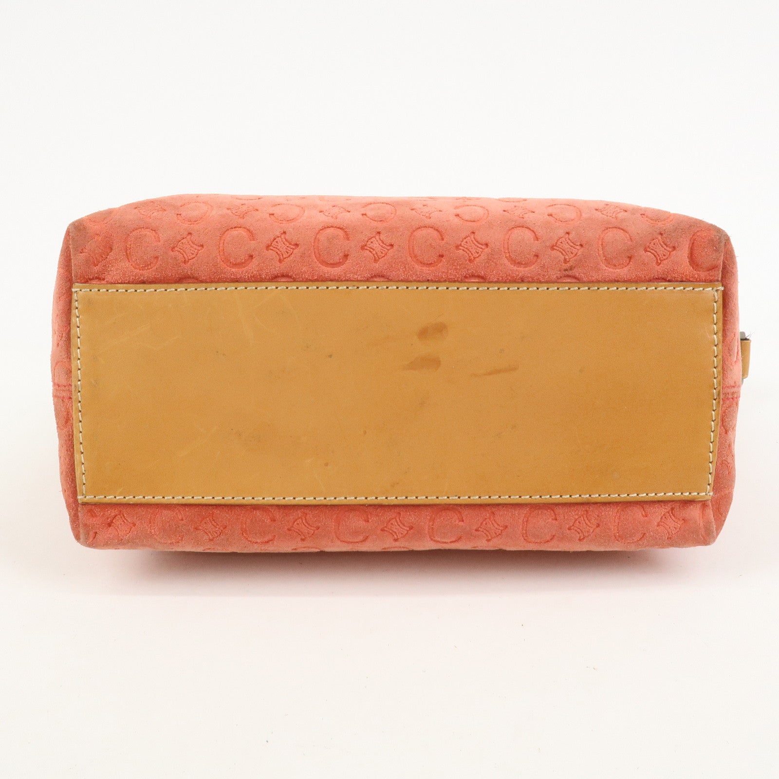 CELINE C Macadam Suede Shoulder Bag Hand Bag Red