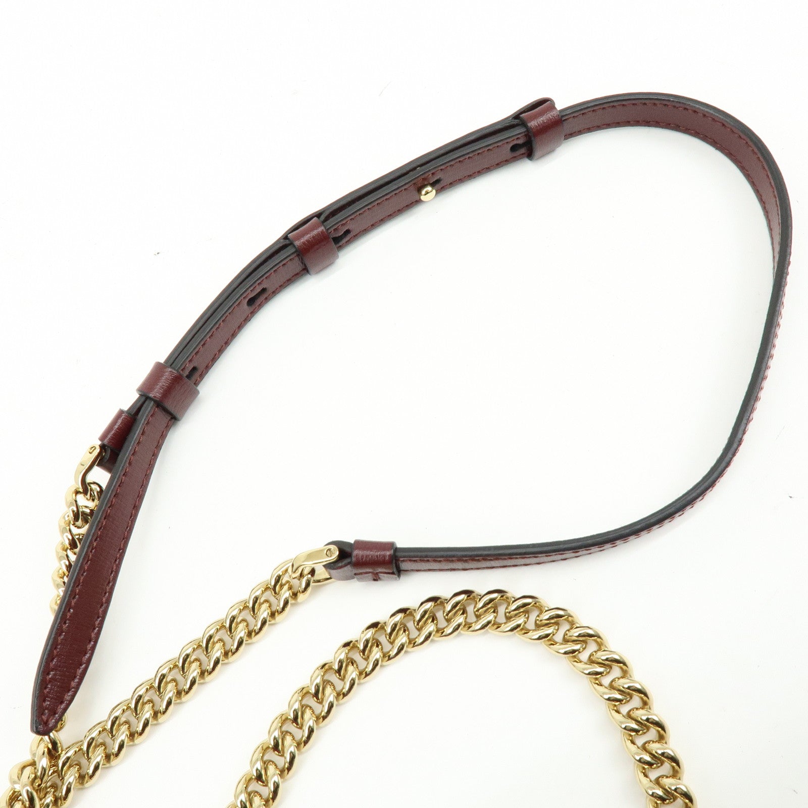 Ferragamo Vara Ribbon Leather Chain Shoulder Bag Bordeaux