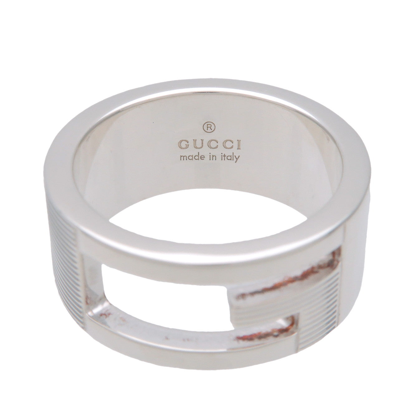 GUCCI Cut Out G Ring SV925 Silver #9 US4.5 EU48 HK9.5