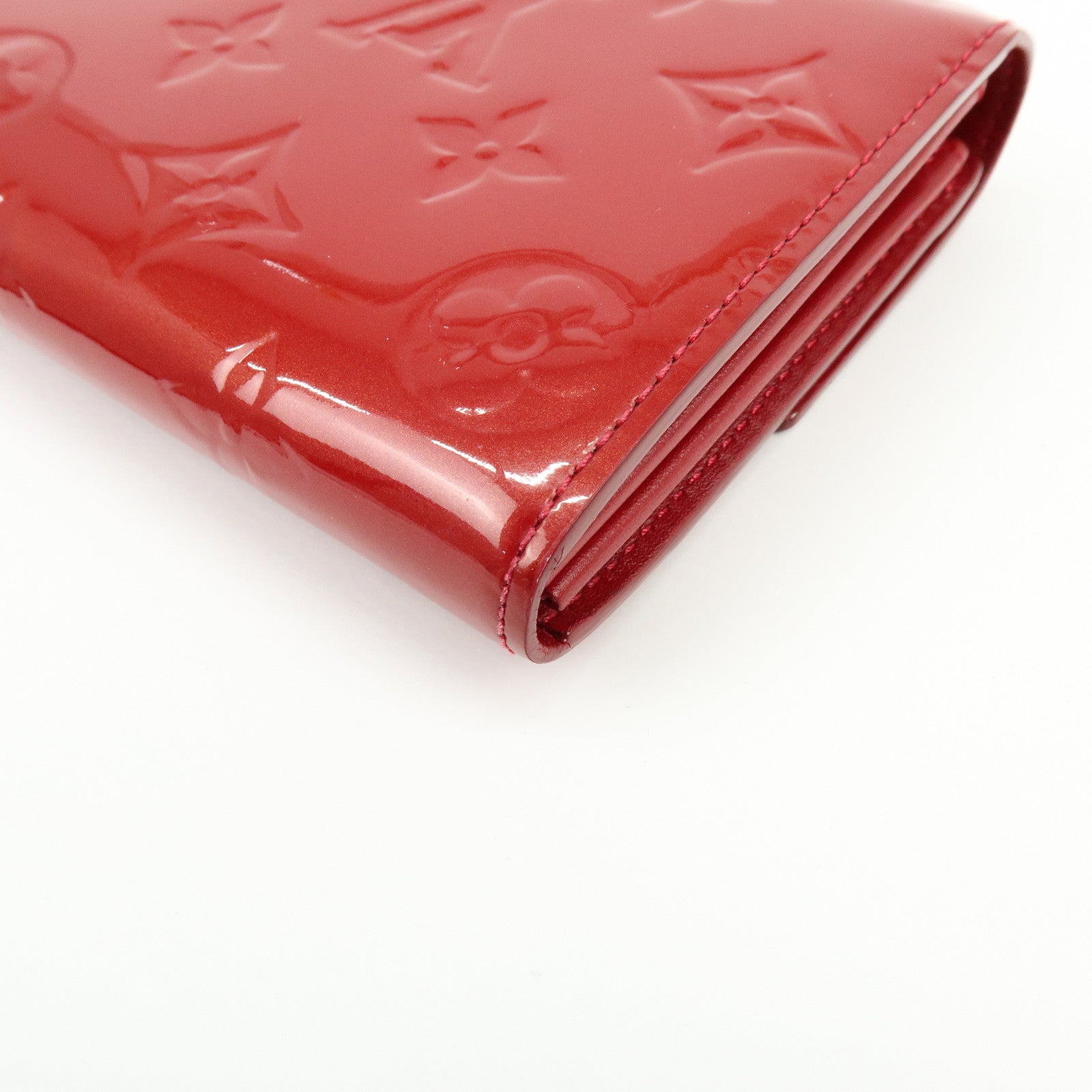 Louis Vuitton Monogram Vernis Portefeuille Sarah Wallet Red M91739