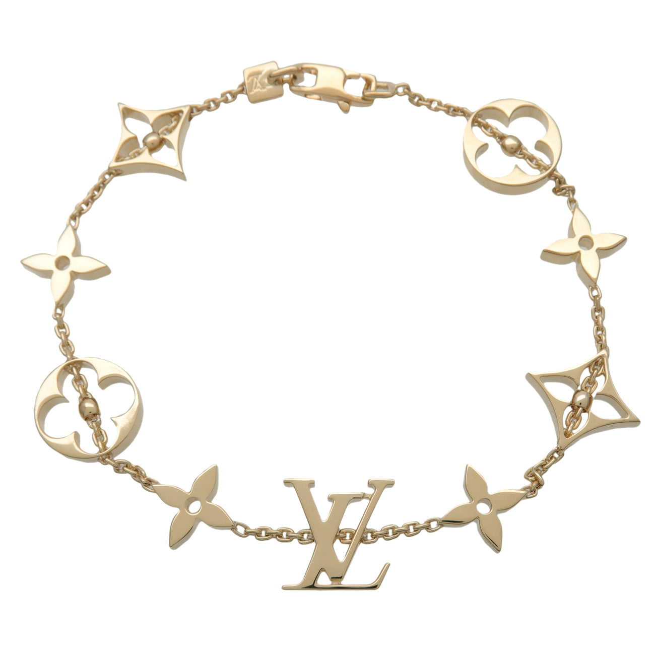 Louis Vuitton Monogram Bracelet K18 750YG Yellow Gold Q95018