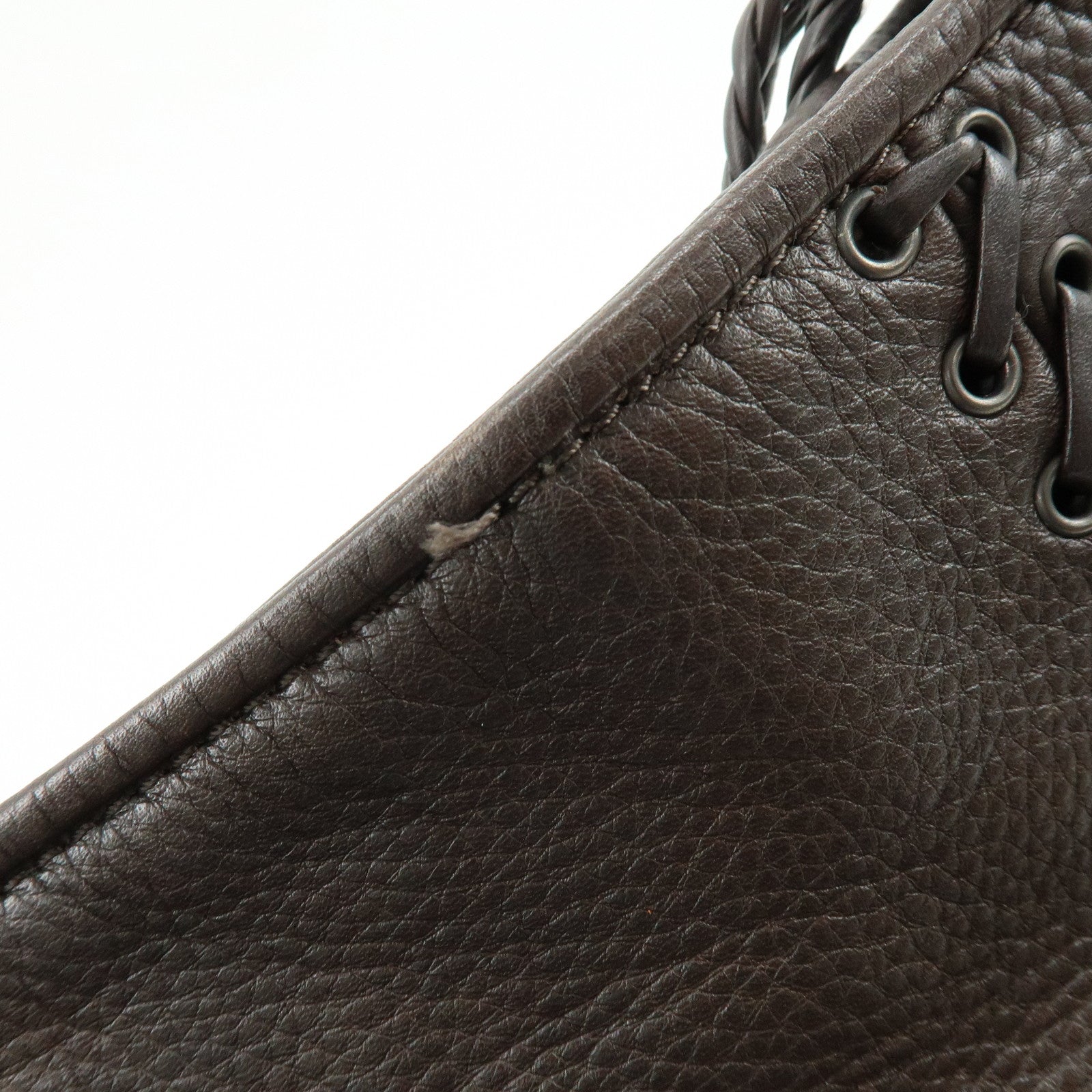 Christian Dior Leather Shoulder Bag Ethnic Heart Tassel Charm Brown