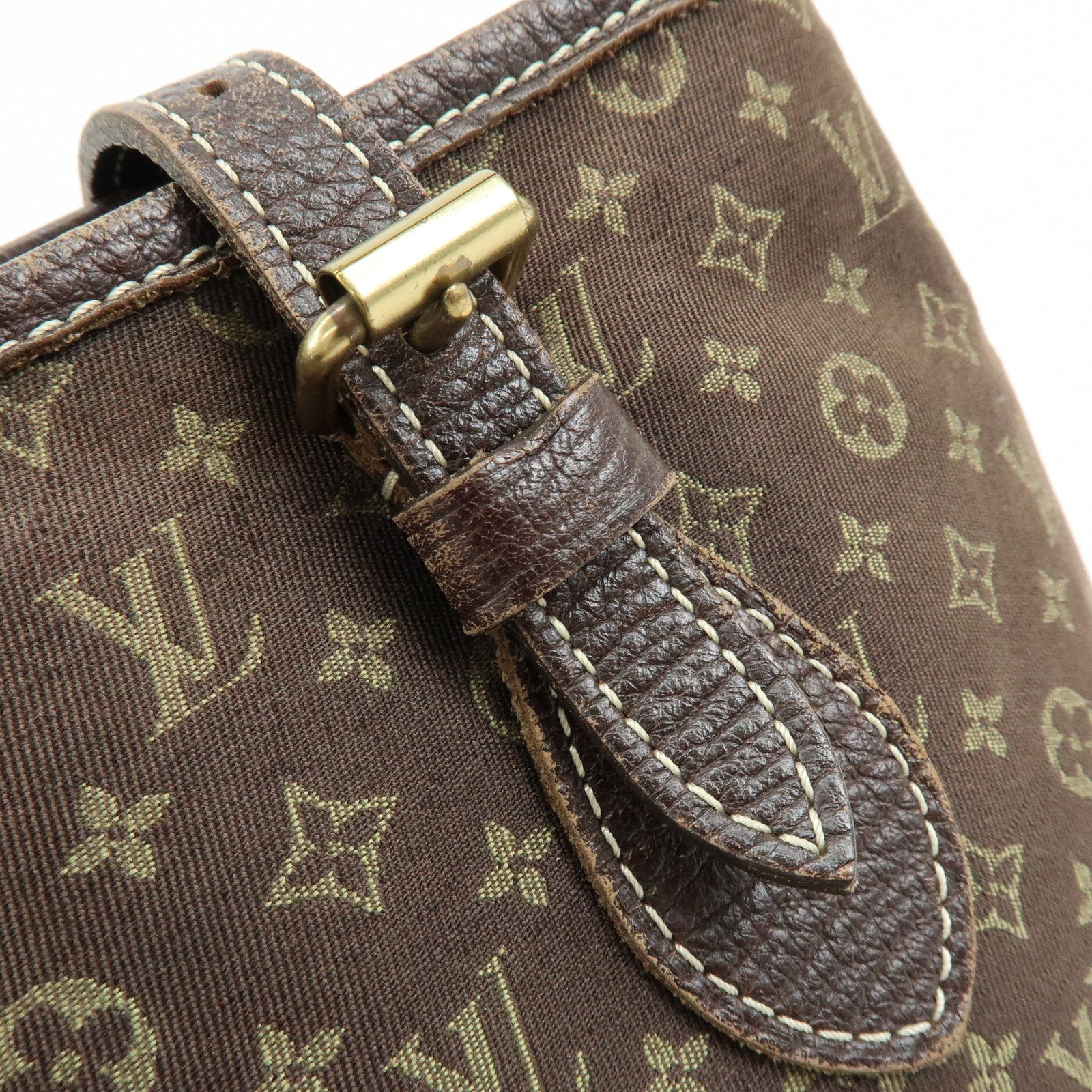 Louis Vuitton Monogram Mini Lin Bucket PM Tote Bag Ebene M95226