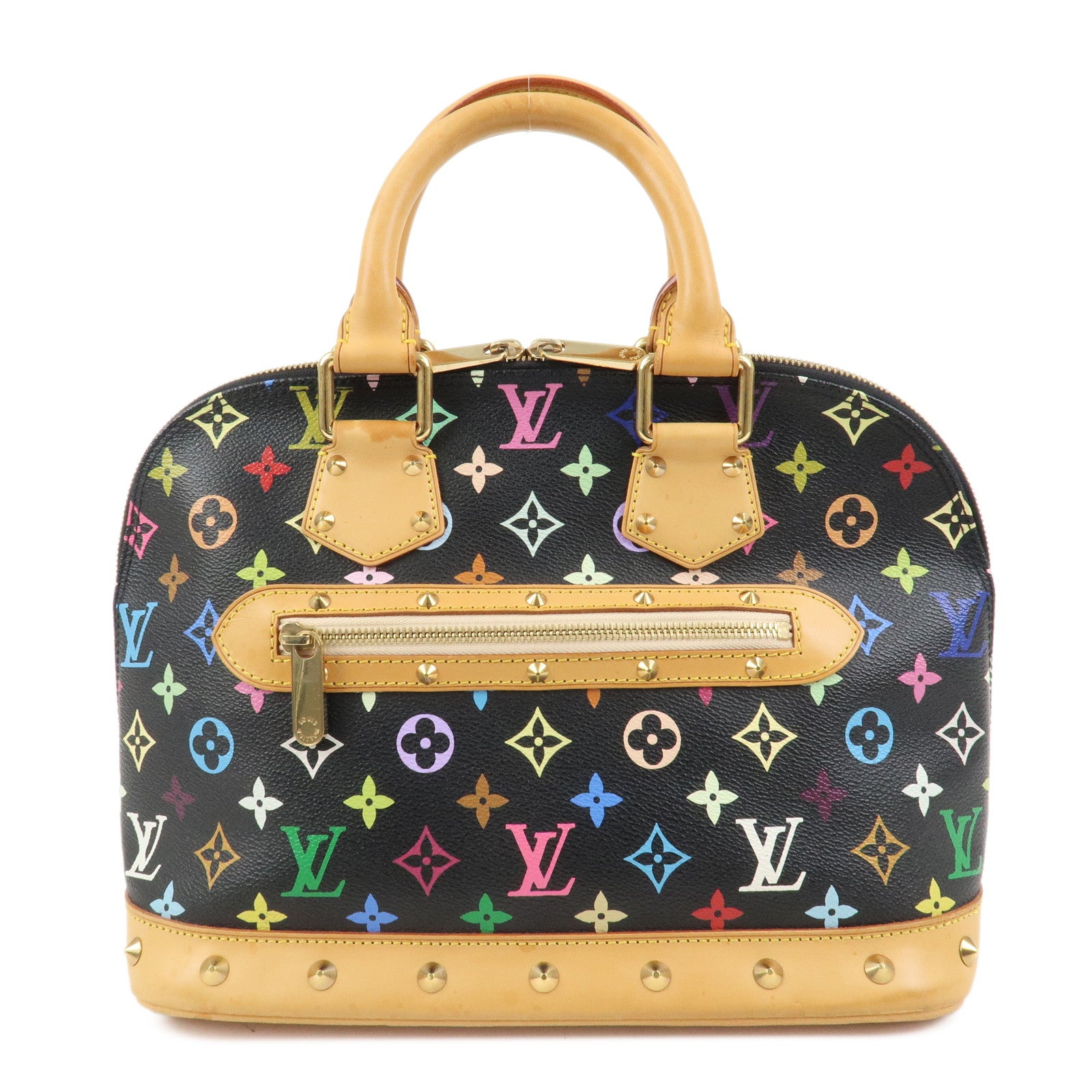 Louis Vuitton Monogram Multicolor Alma Hand Bag Noir M92646