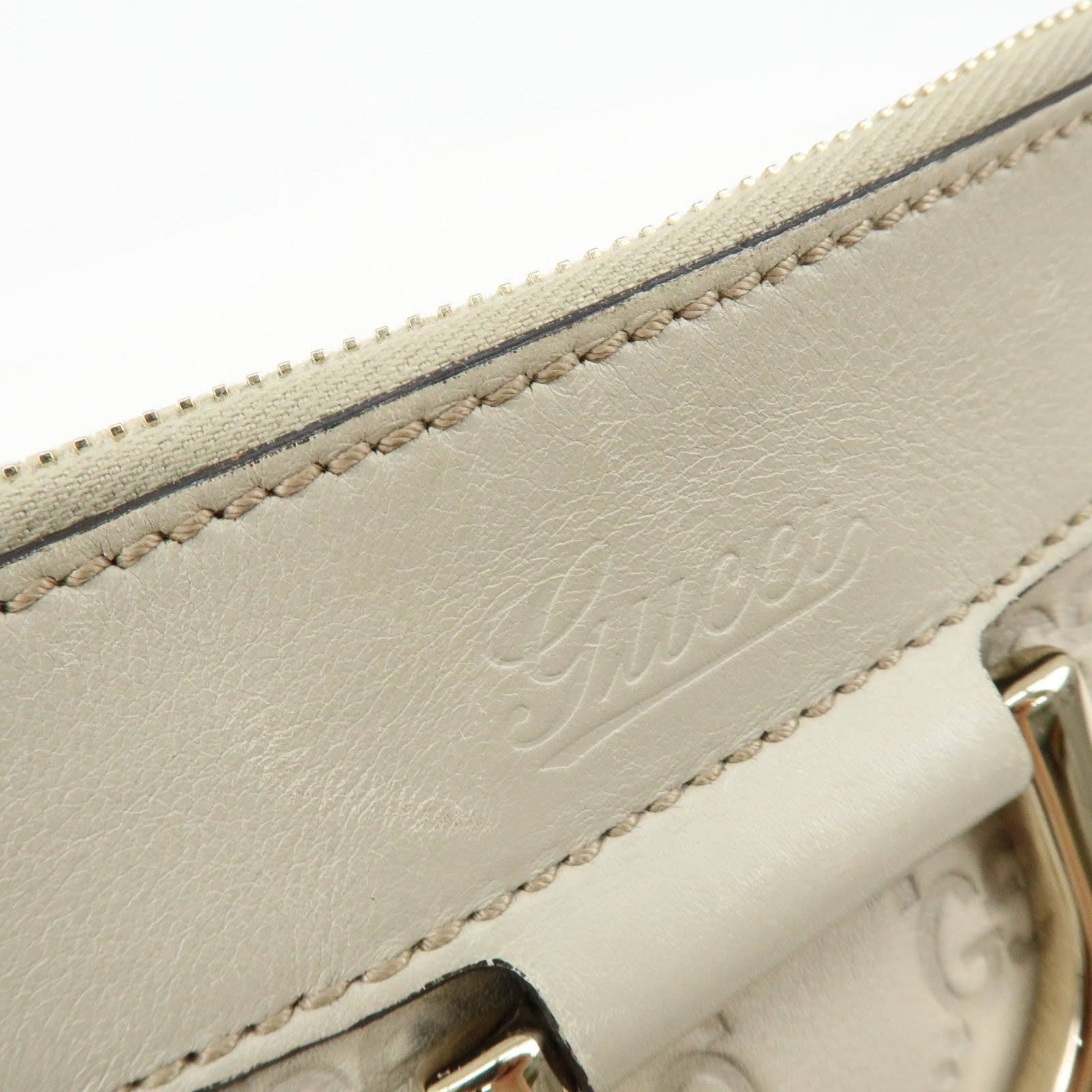 Gucci Abbey Guccissima Leather Shoulder Crossbody Bag Ivory 203257