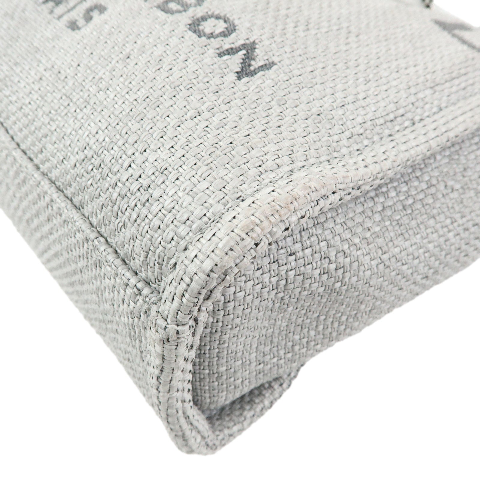 CHANEL Deauville PM Raffia Calf Leather Chain Tote Bag Black A66939