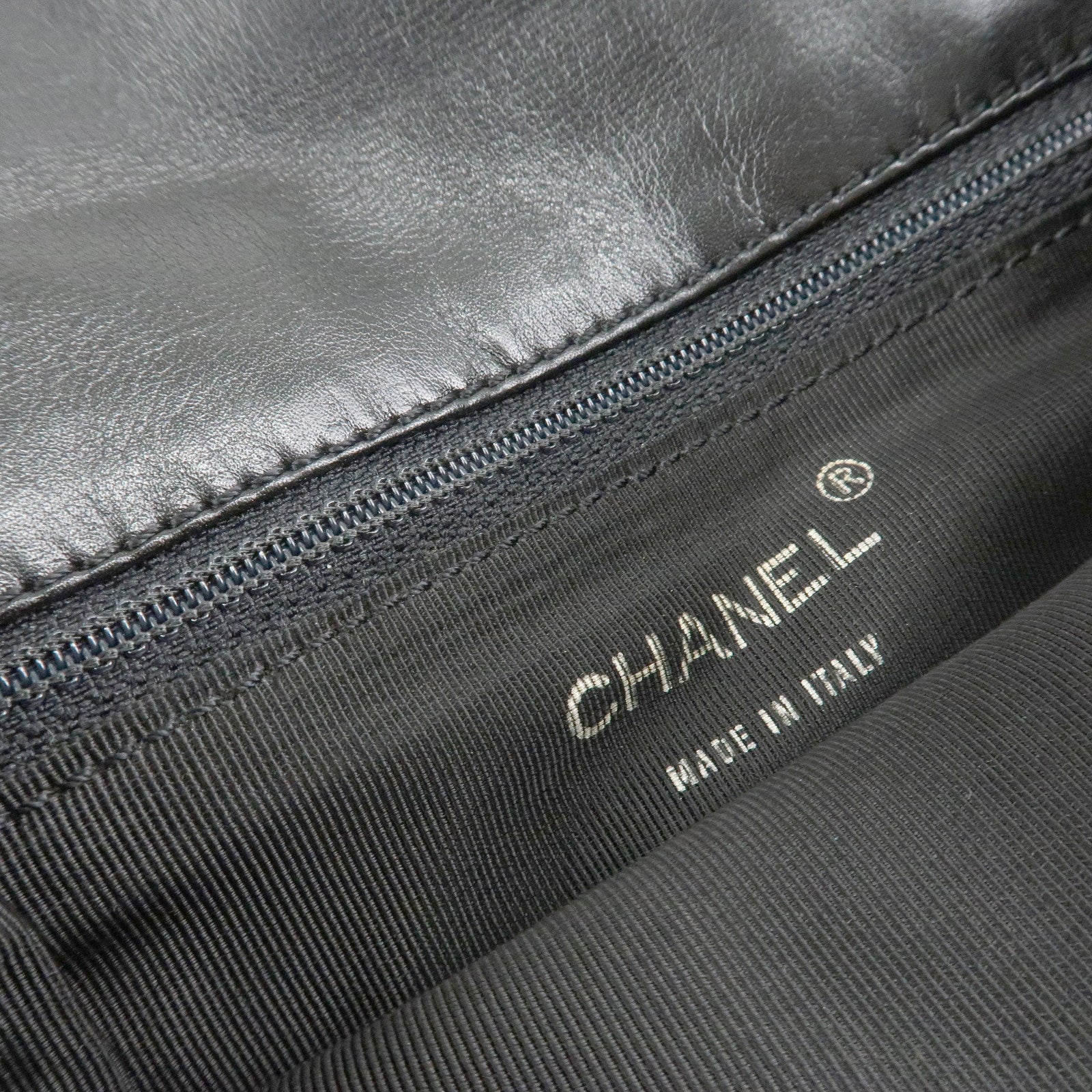 CHANEL COCO Mark Lamb Skin Shoulder Bag Crossbody Bag Black Used