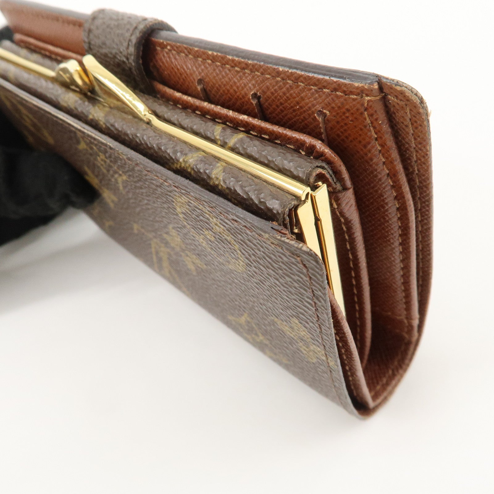 Louis Vuitton Monogram Porte Monnaie Viennois Wallet Brown M61663 Used