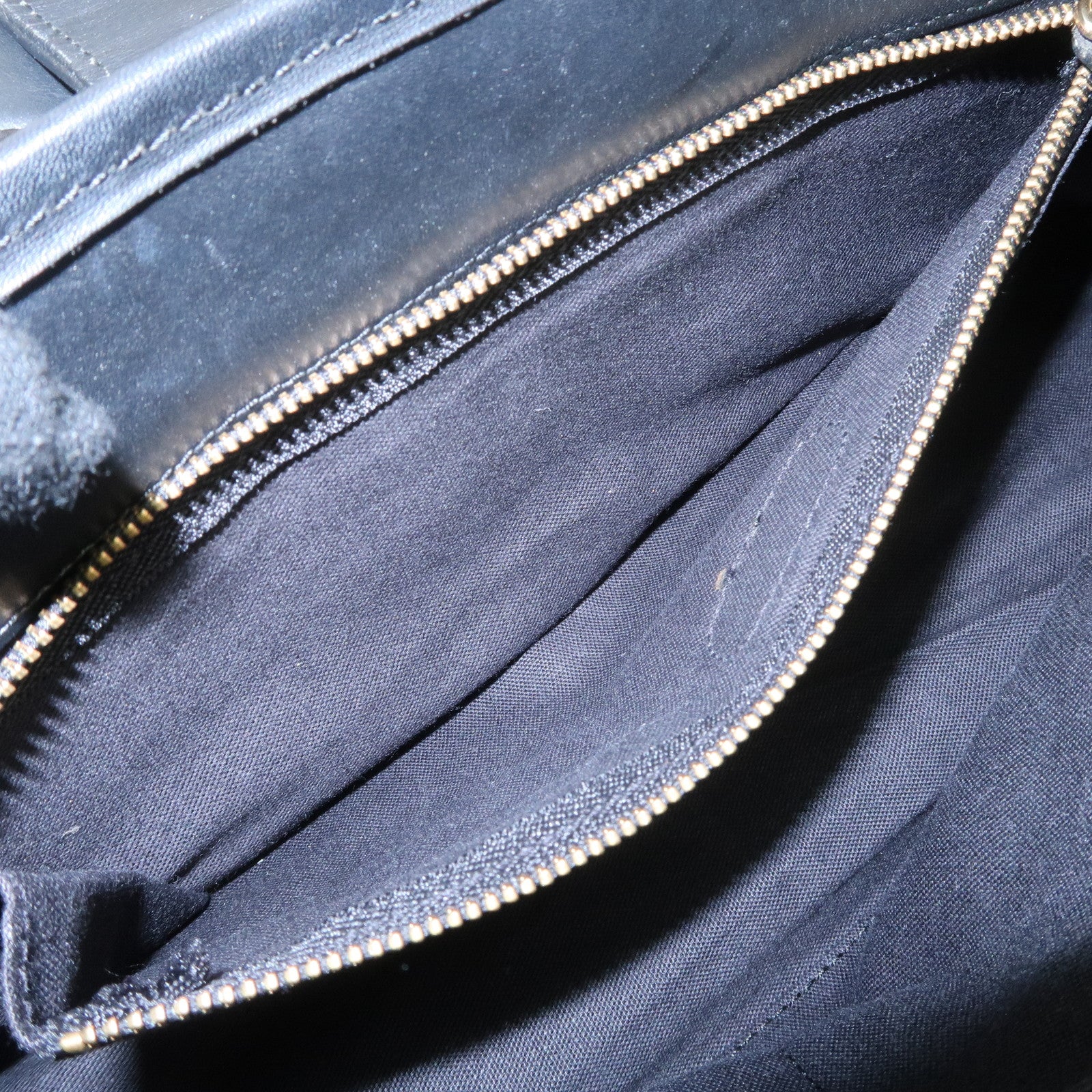 Chloe Logo Leather Shoulder Bag Hand Bag Black Gold Hardware Used