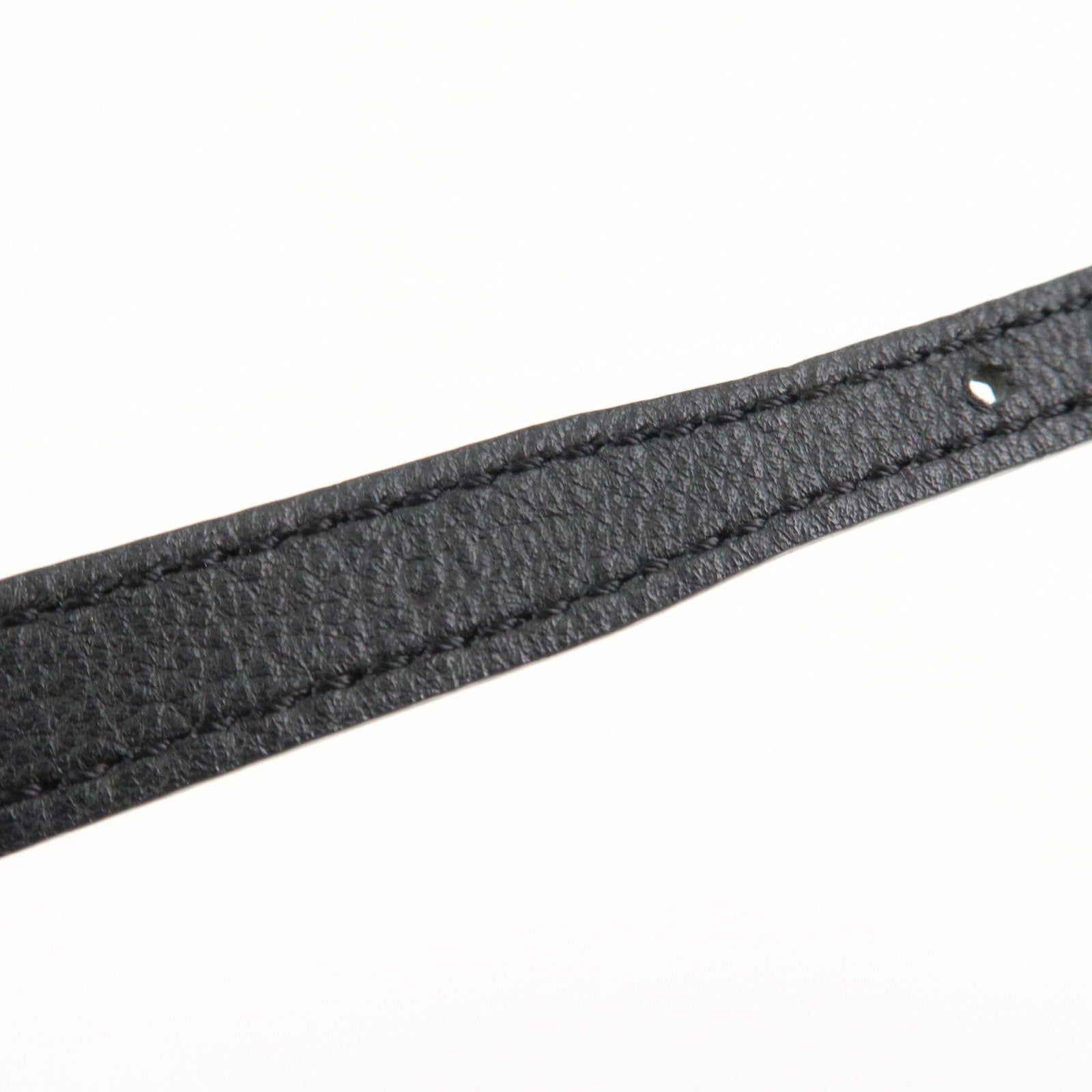 Louis Vuitton Leather Metal Double Tour Bracelet Black Silver