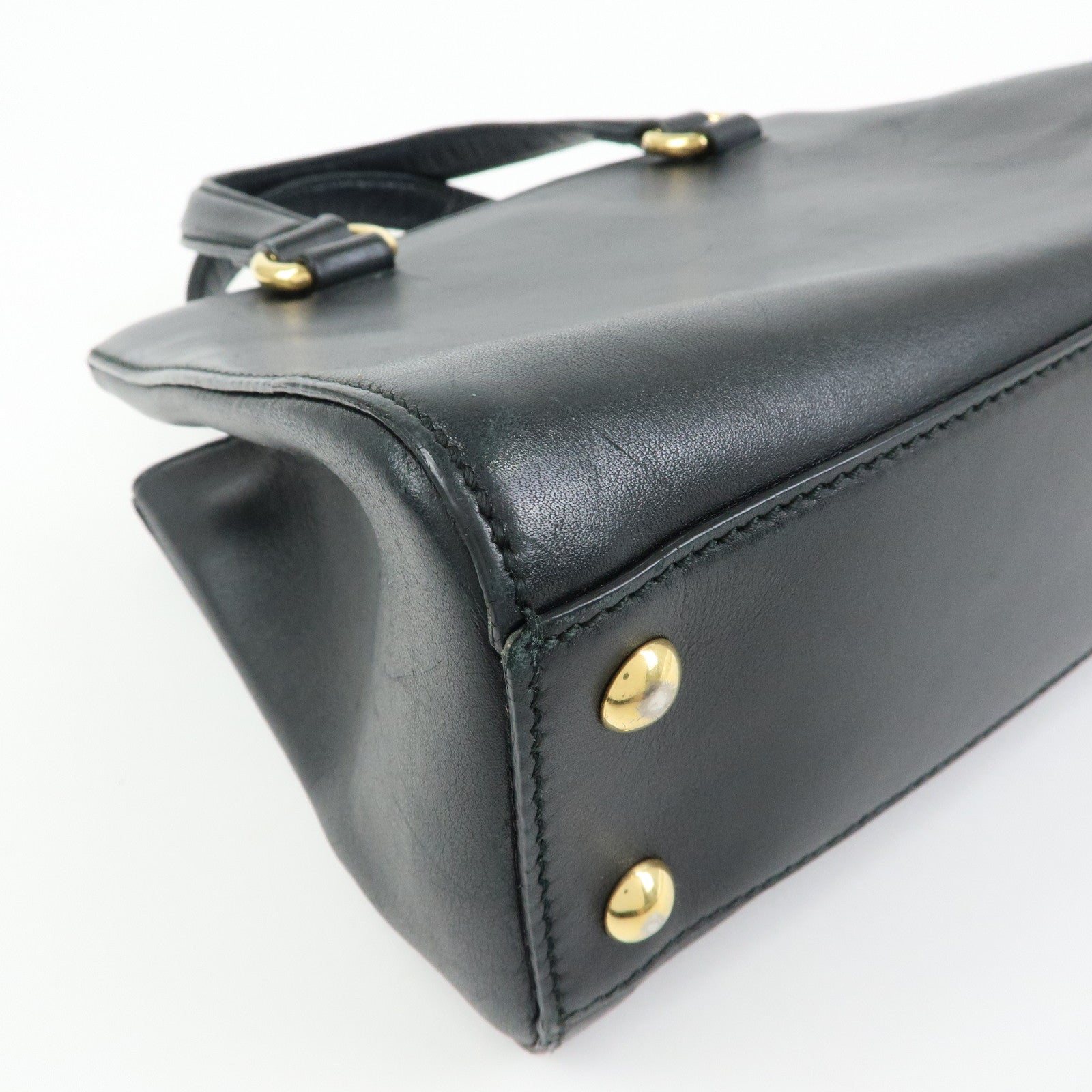 GUCCI Sylvie Sherry Canvas Leather 2Way Shoulder Bag Black 460331