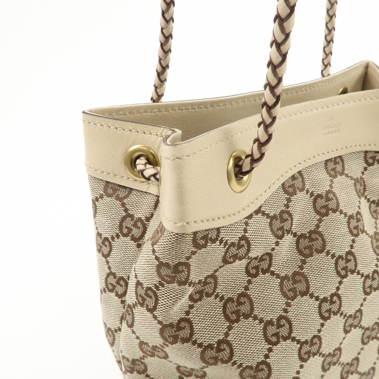 GUCCI GG Canvas Leather Shoulder Bag Hand Shoulder Bag Ivory 109143